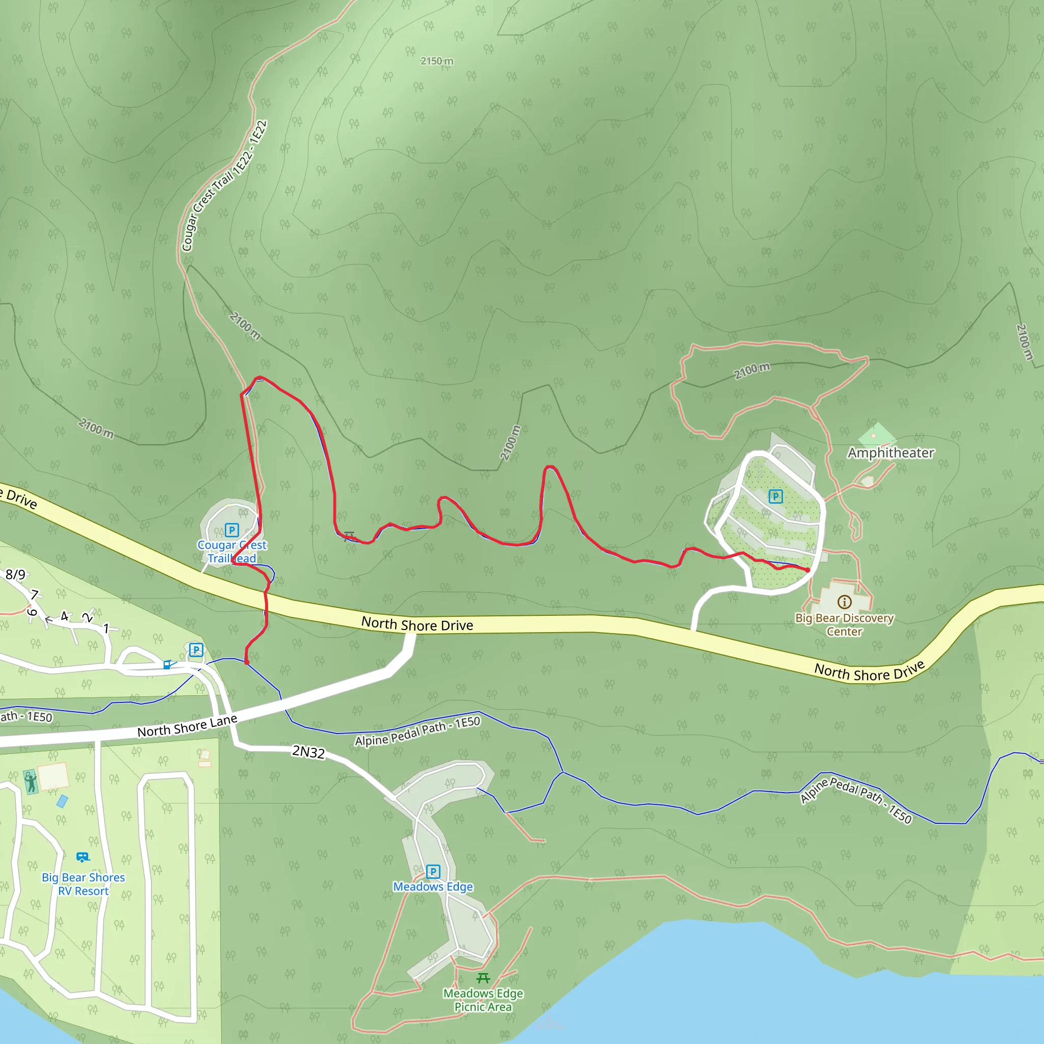 Alpine Pedal Path Spur Trail mobile static map