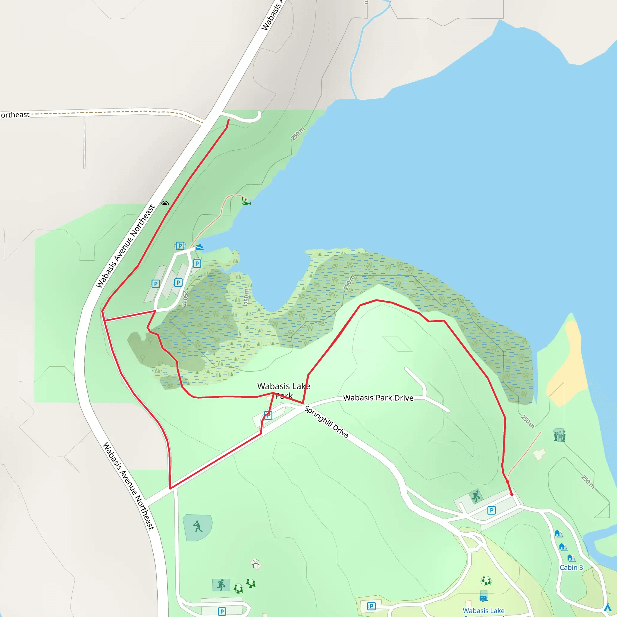 Spring Hill Drane and Wabasis Stone Fountain Gazebo Walk mobile static map