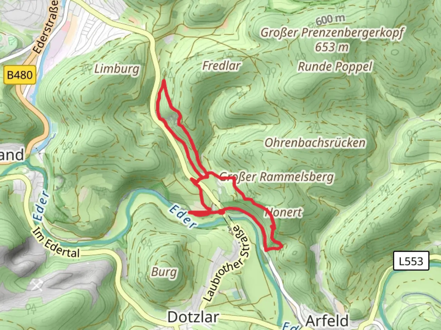 An image depicting the trail Wittgensteiner Schieferpfad and its surrounding area.