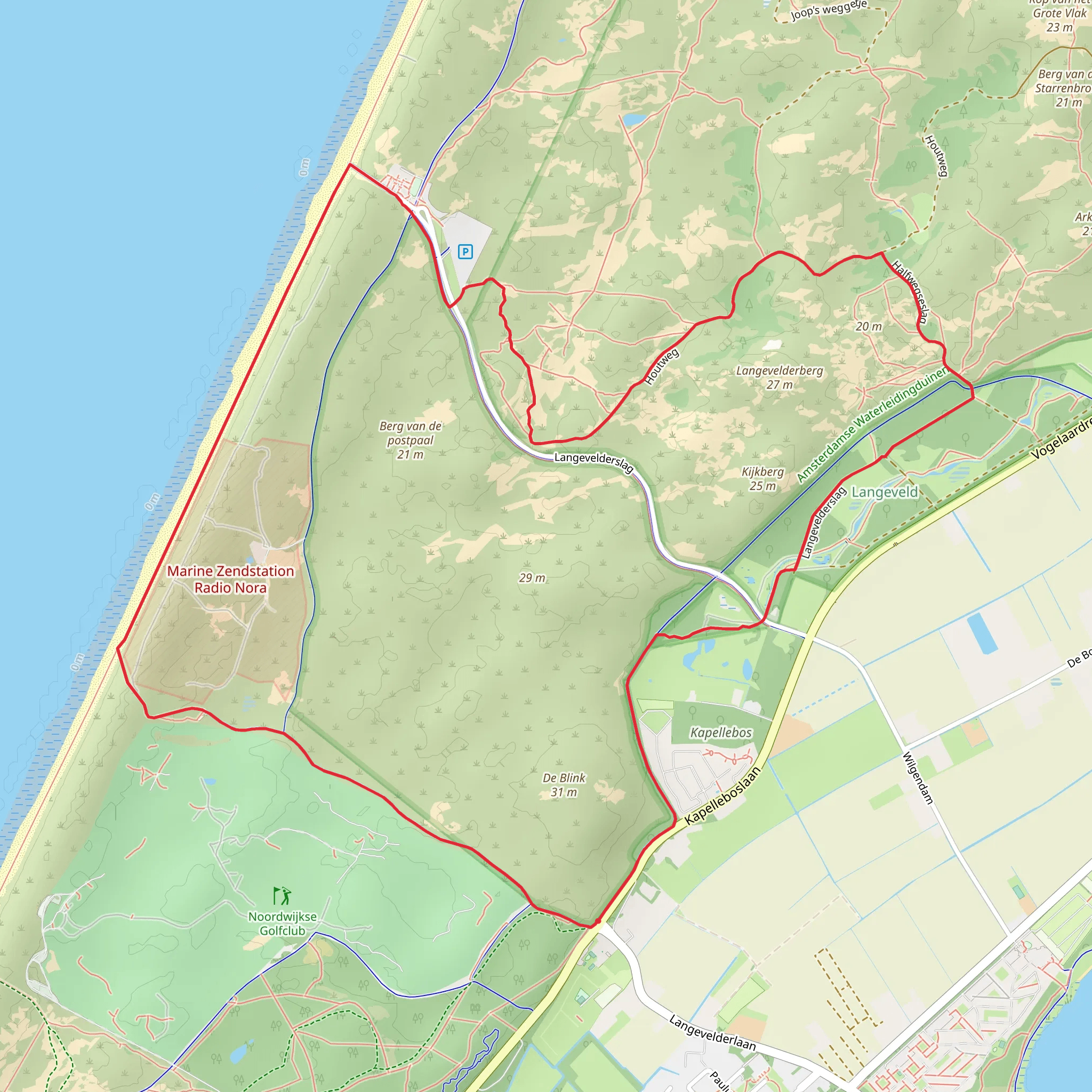 Langeveld, Boeveld and De Blink Loop mobile static map