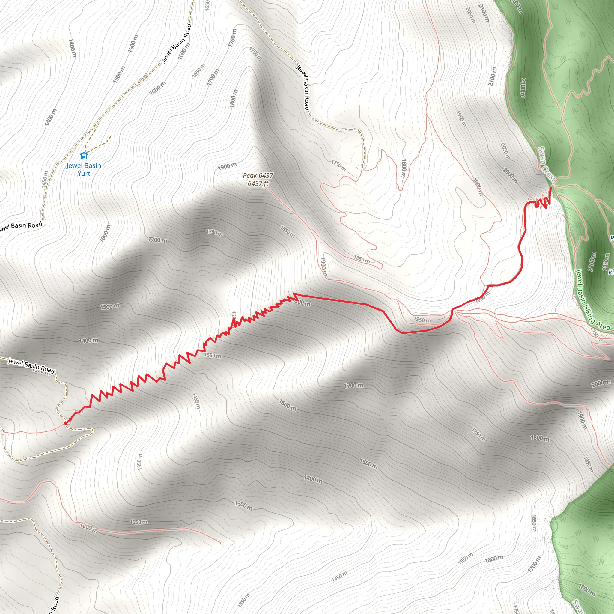Jewel Basin Road Out and Back mobile static map