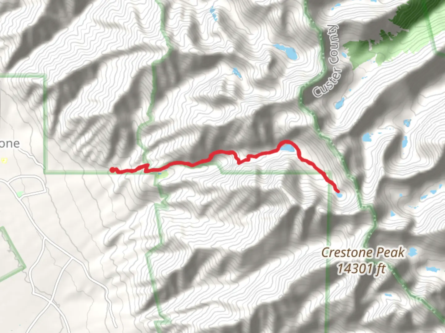 An image depicting the trail Willow Creek Lakes via Willow Lake Trail and its surrounding area.