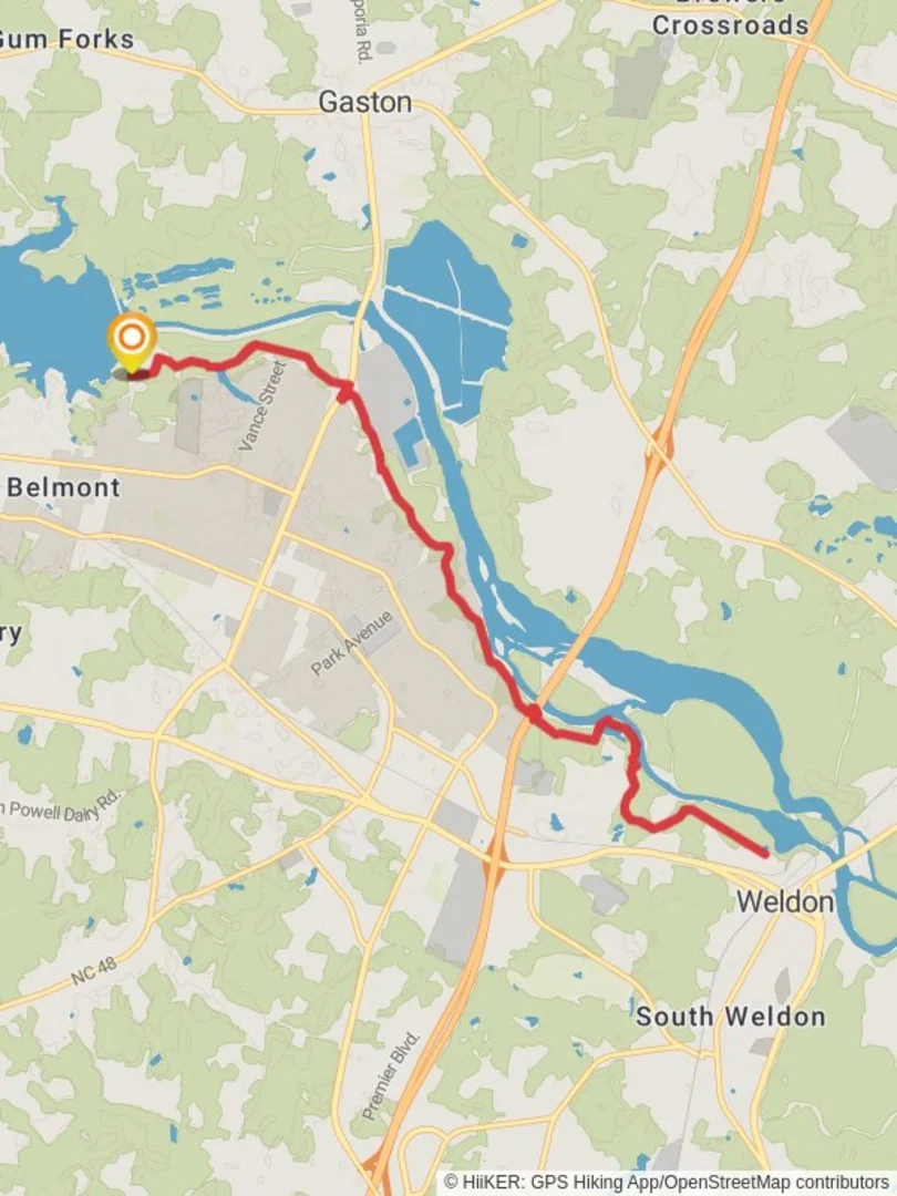 An image depicting the trail Roanoke Canal Trail and its surrounding area.