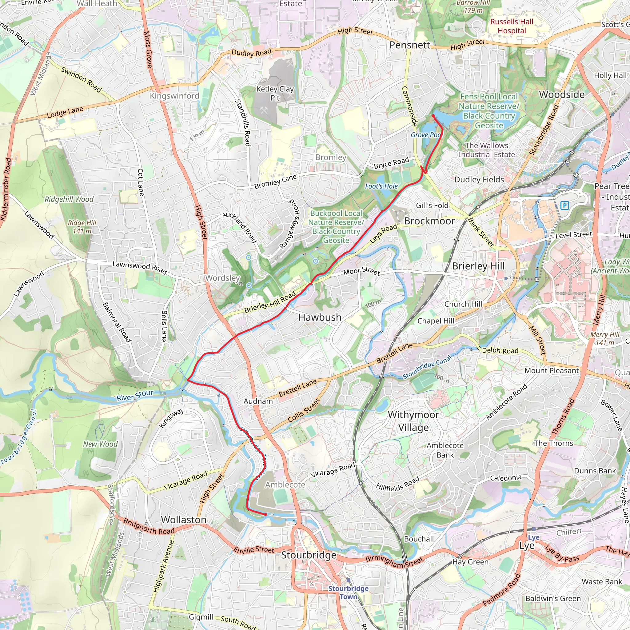 Stourbridge Canal mobile static map