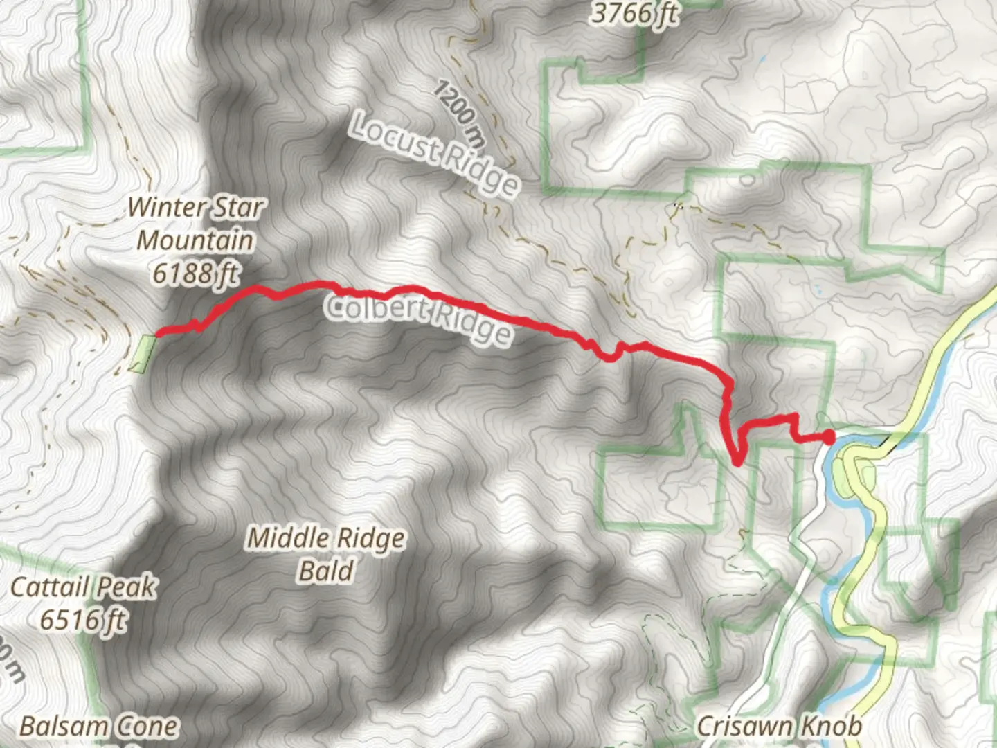 An image depicting the trail Colbert Ridge Trail and its surrounding area.