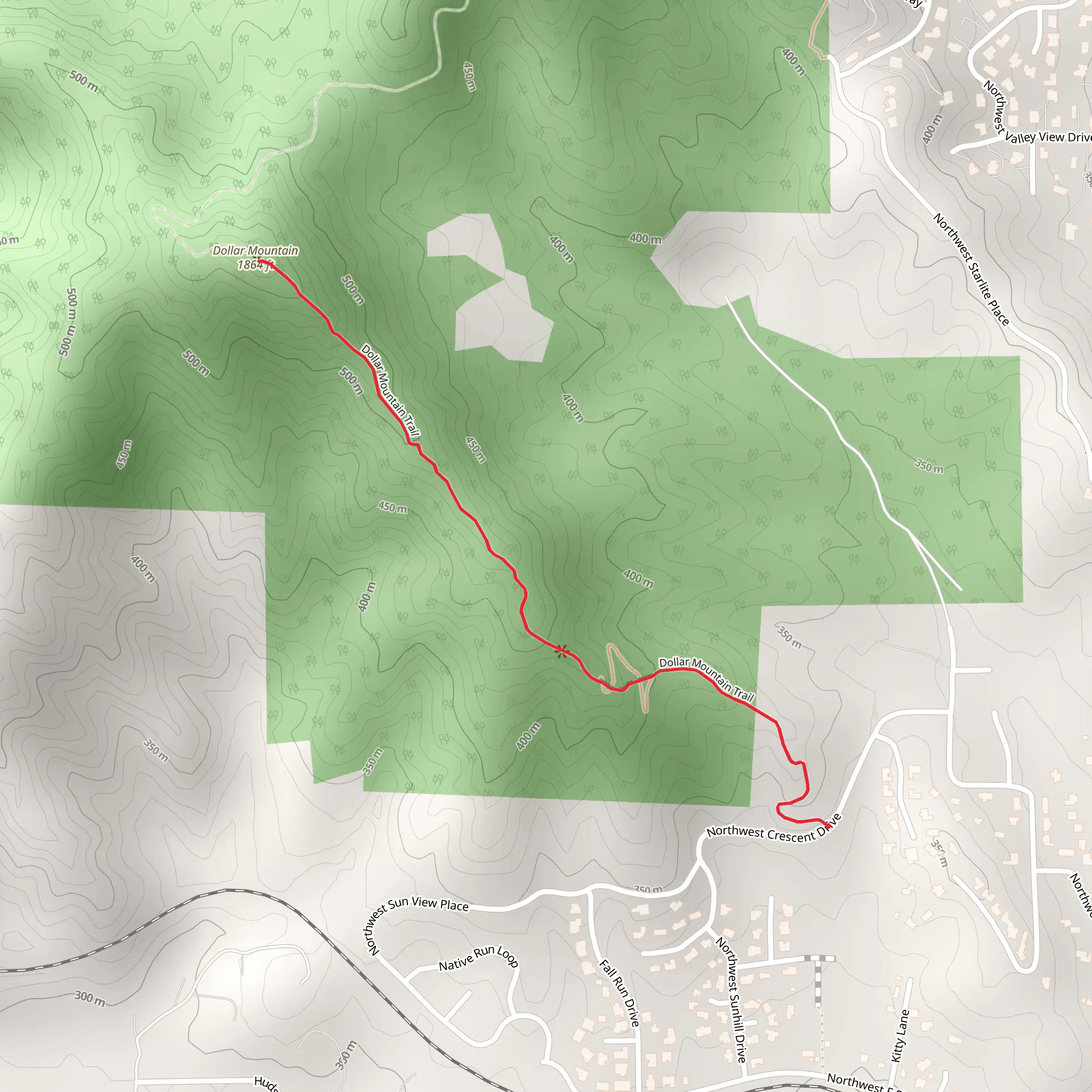 Dollar Mountain Trail mobile static map
