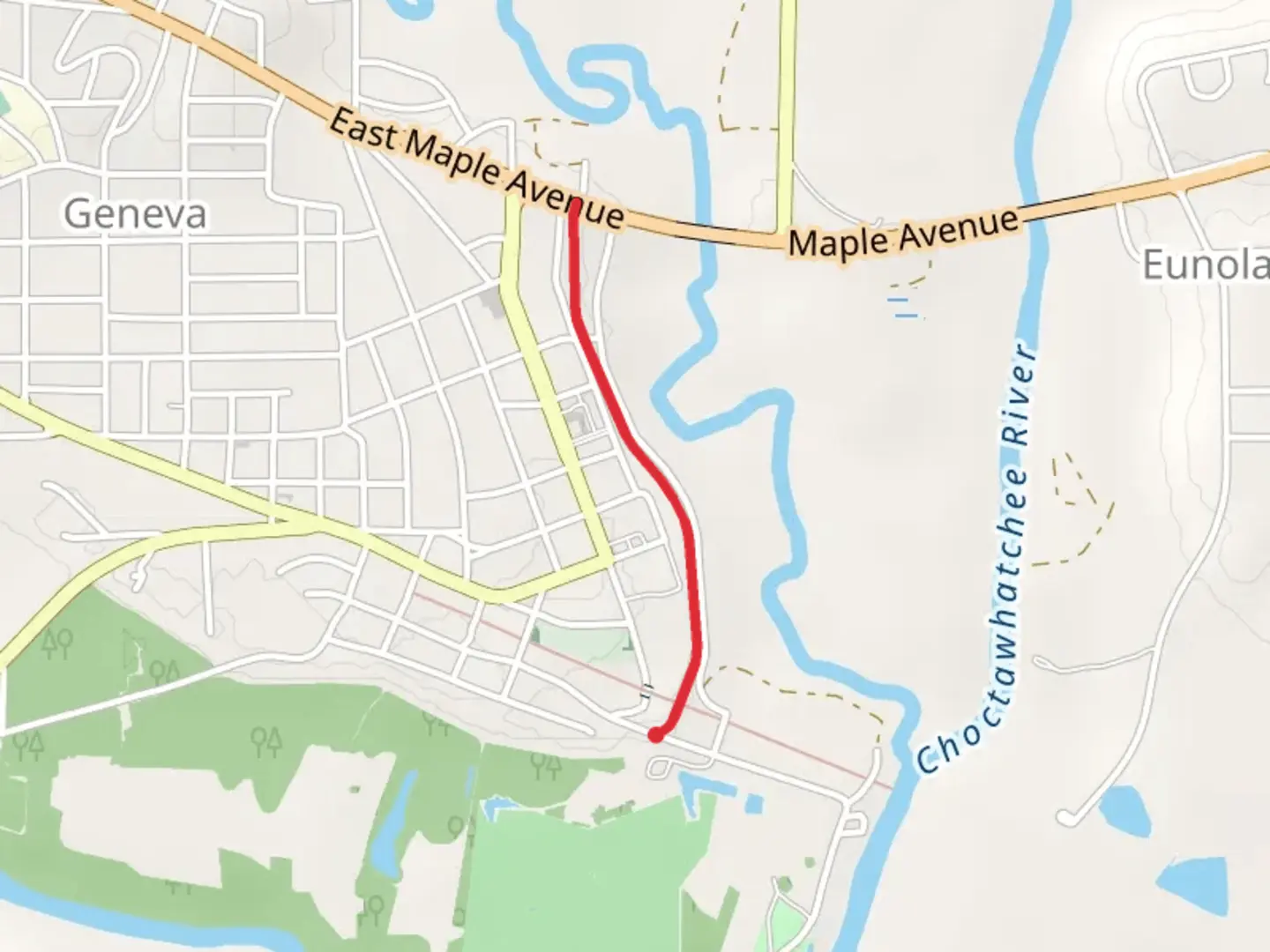 An image depicting the trail Geneva Levee and its surrounding area.