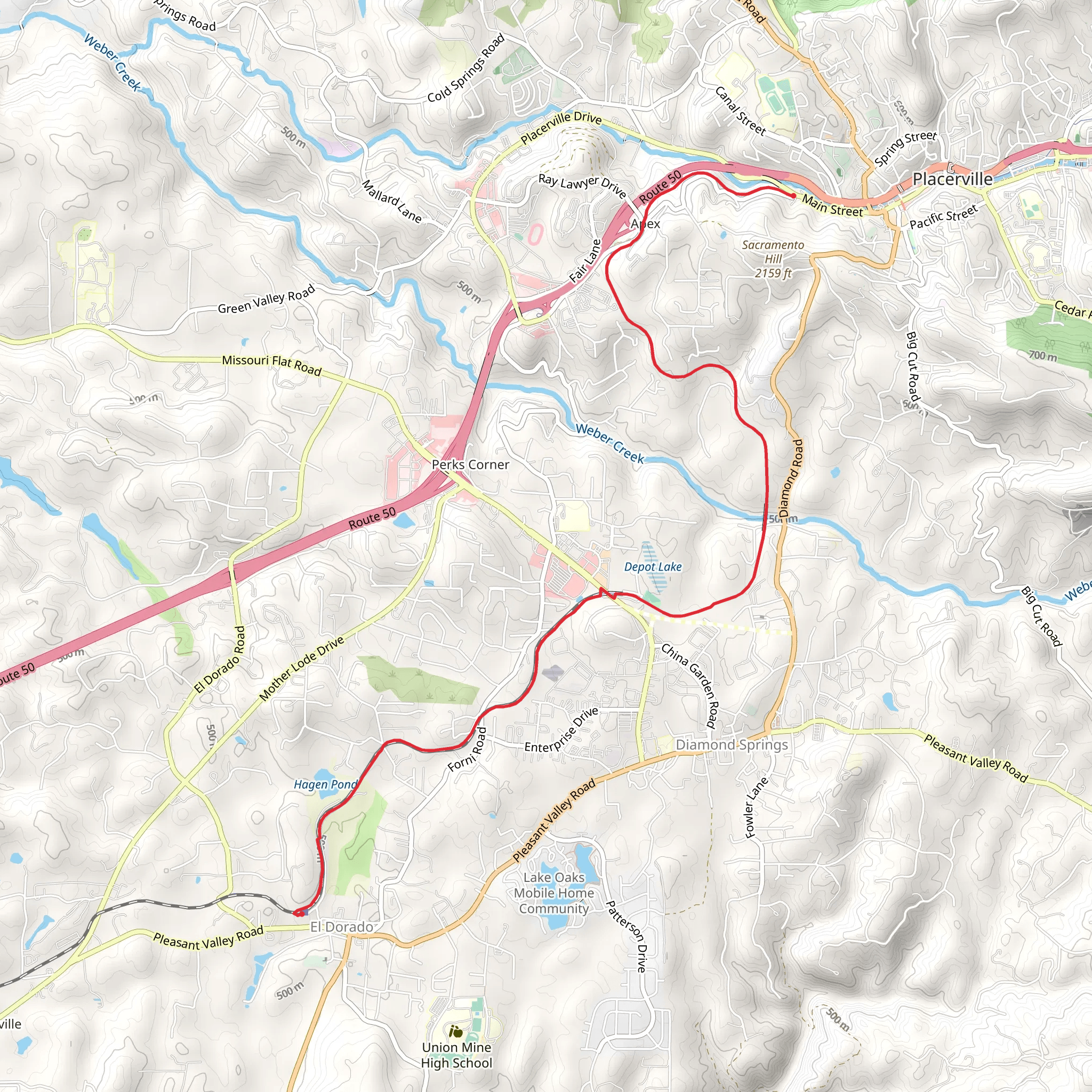 El Dorado Trail mobile static map
