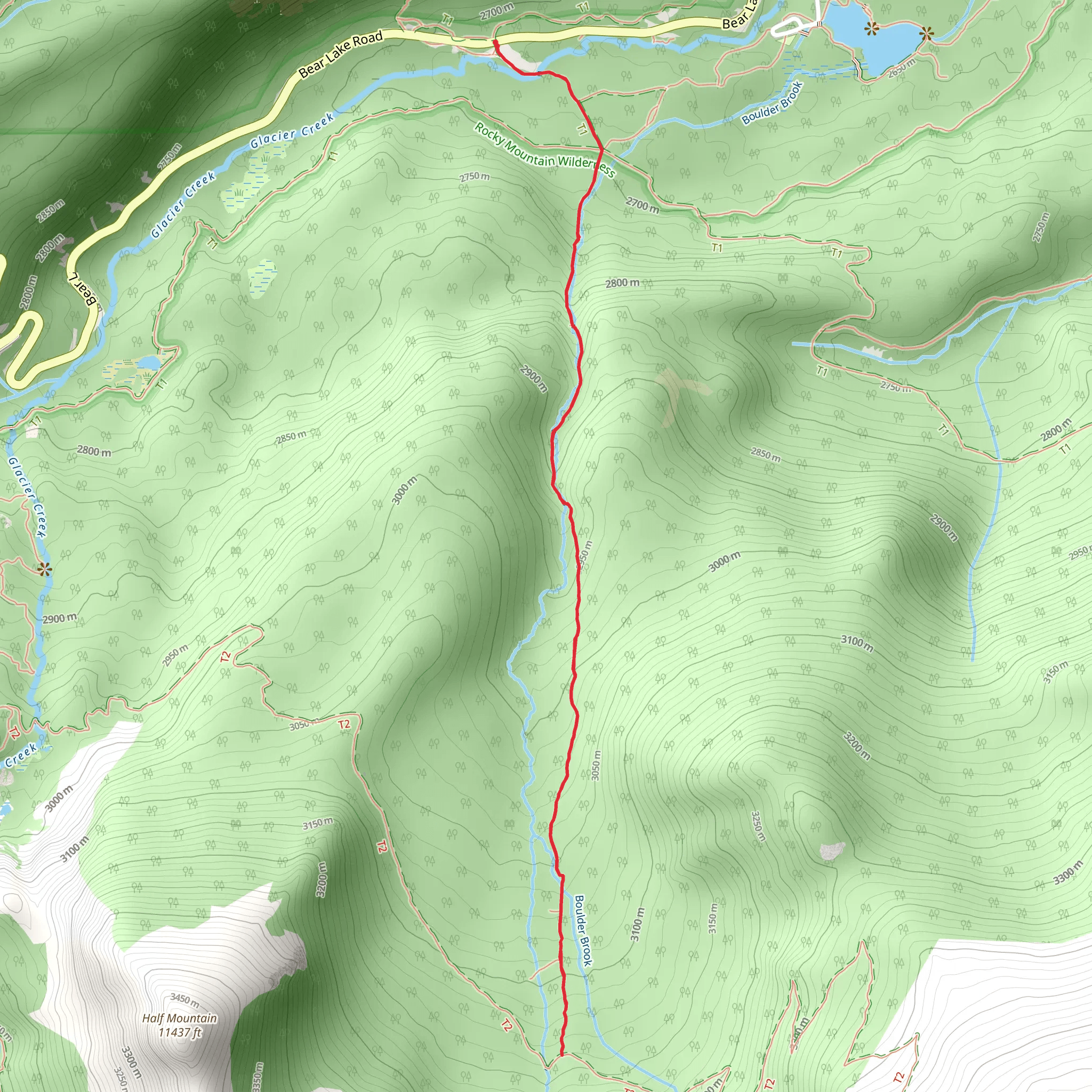 Boulder Brook Trail mobile static map