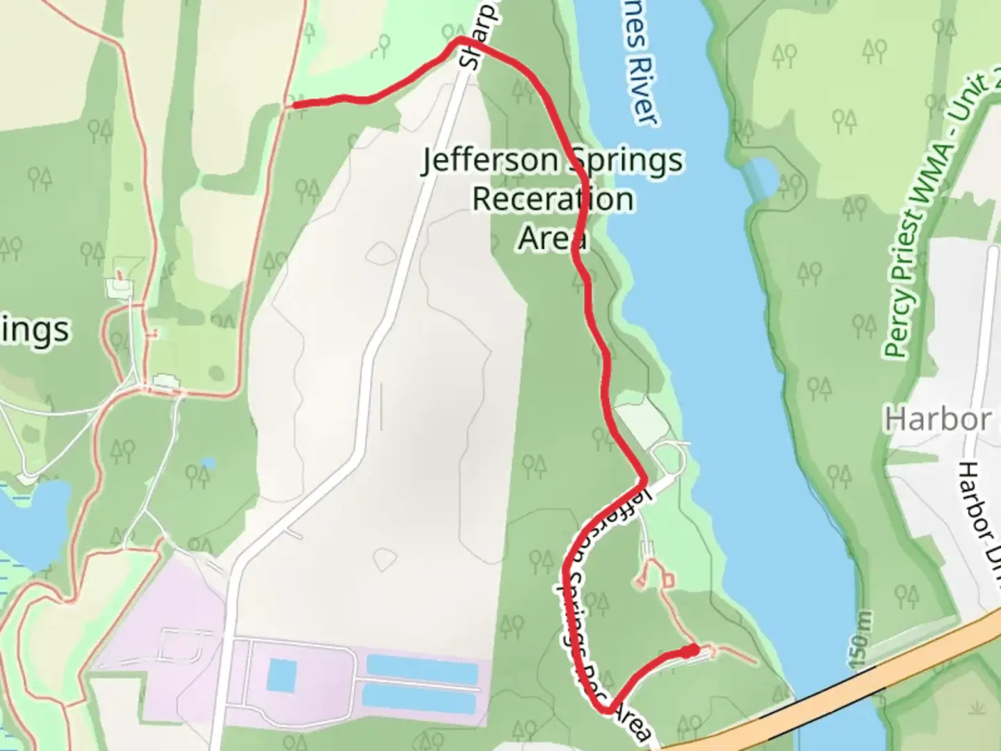 An image depicting the trail Jefferson Springs Recreation Area Walk and its surrounding area.