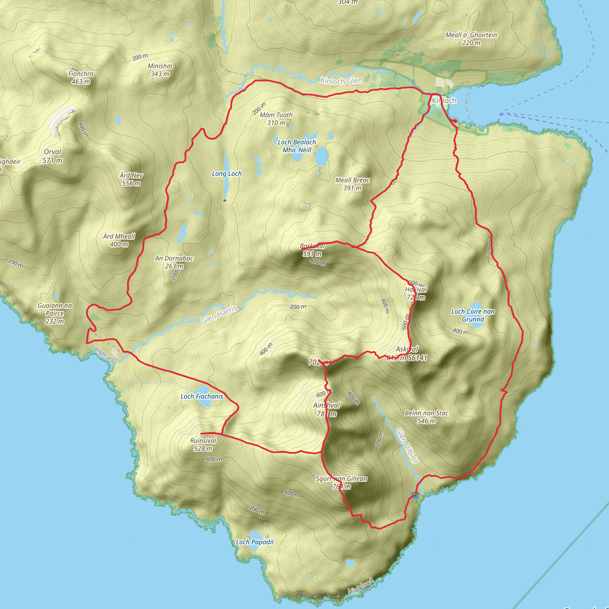 Hallival and Askival Loop from Isle of Rum mobile static map