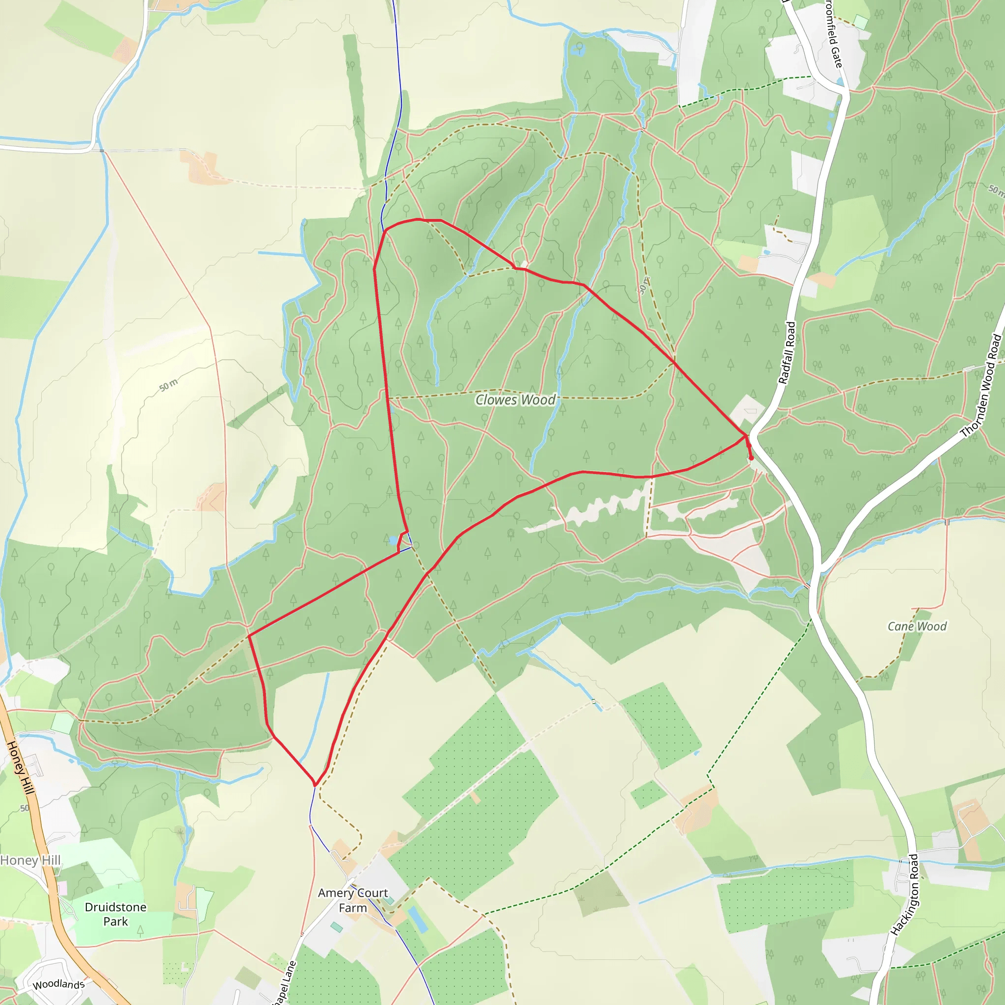 Clowes Wood mobile static map