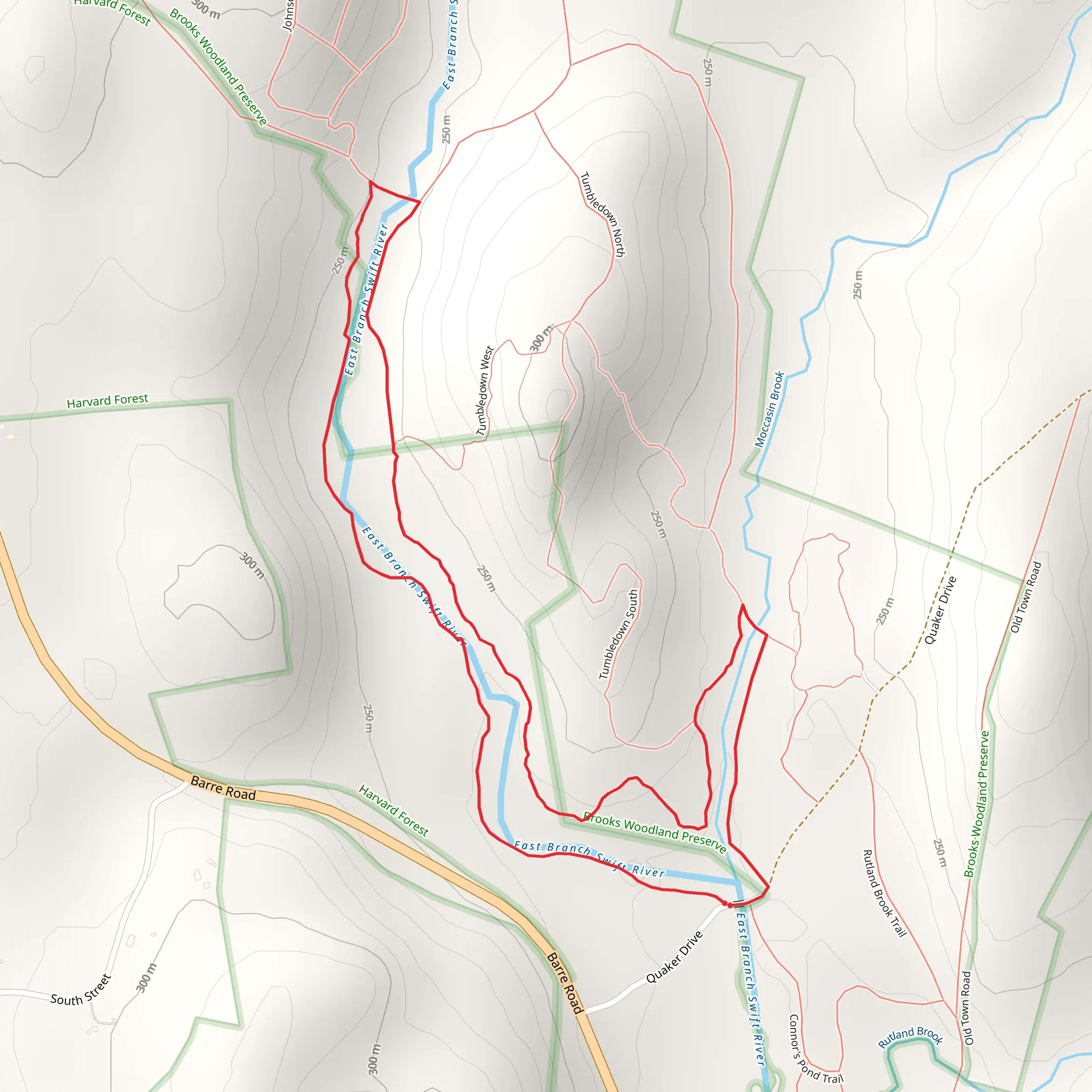 Moccasin Brook and East Branch Swift River mobile static map