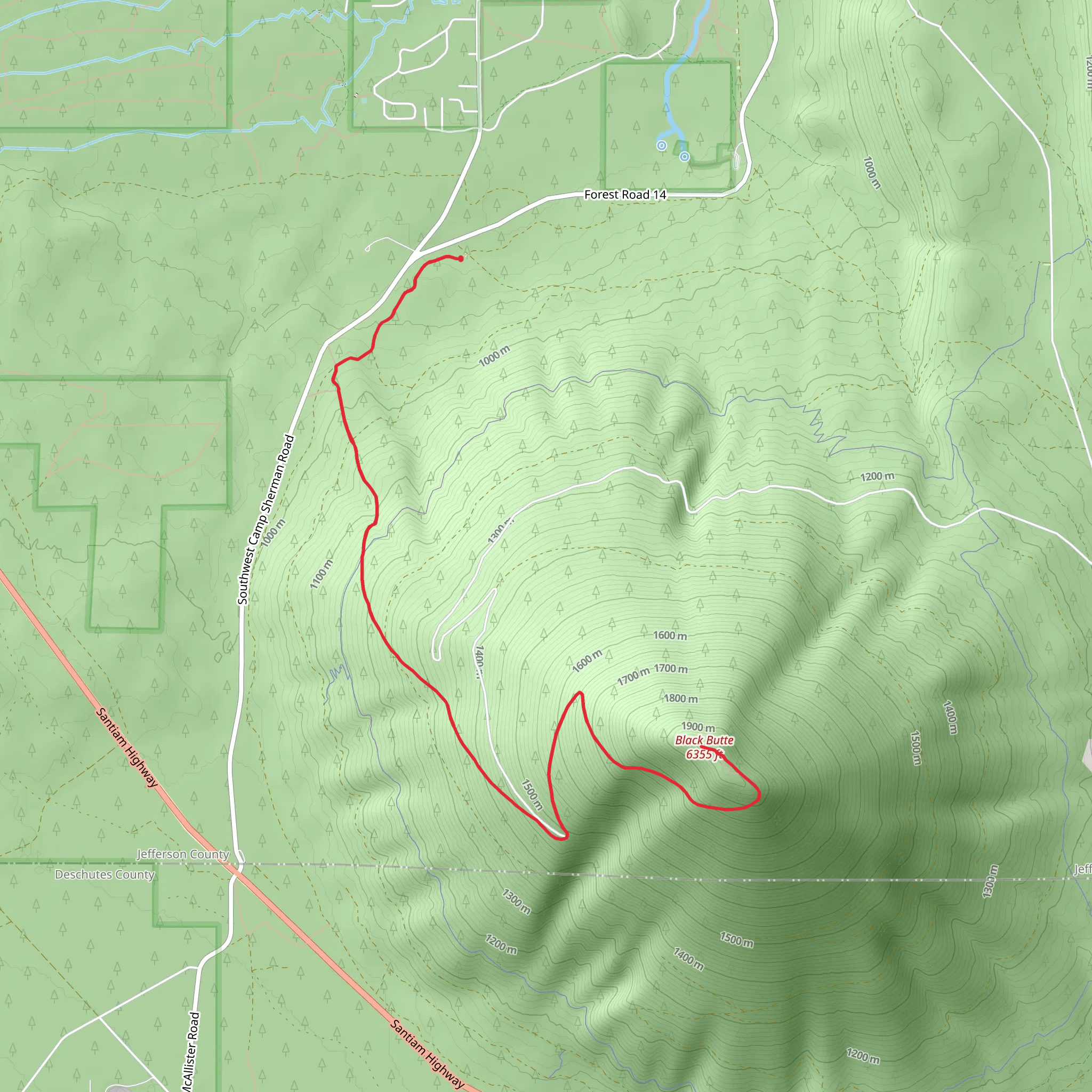 Black Butte mobile static map