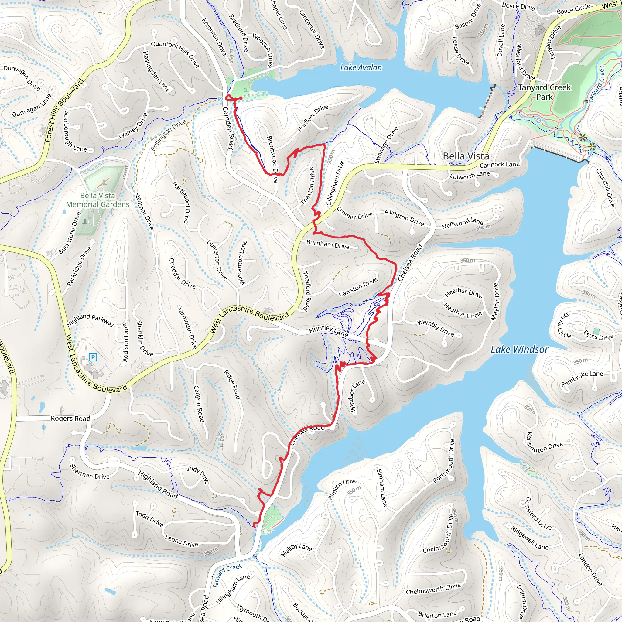 Lago Vista East and Up Hills Both Ways mobile static map