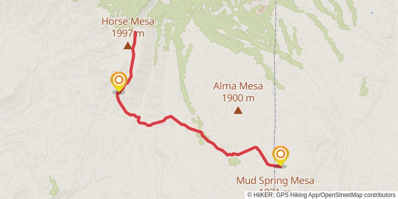 Horse Mesa Trail via Winter Trail stage 2 Map