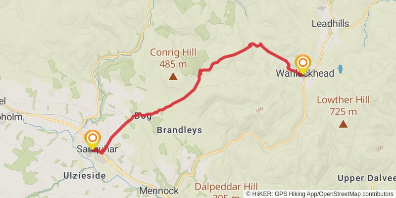 Stranraer to Middleton in Teesdale Walk stage 8 Map