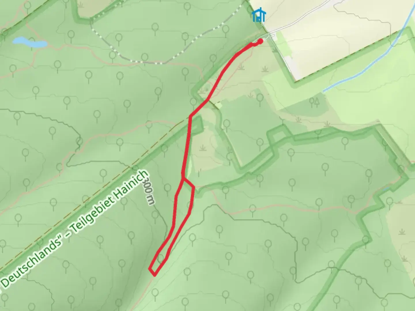 An image depicting the trail Blockade and Der Antiturn Loop via Saurgrabenweg and its surrounding area.