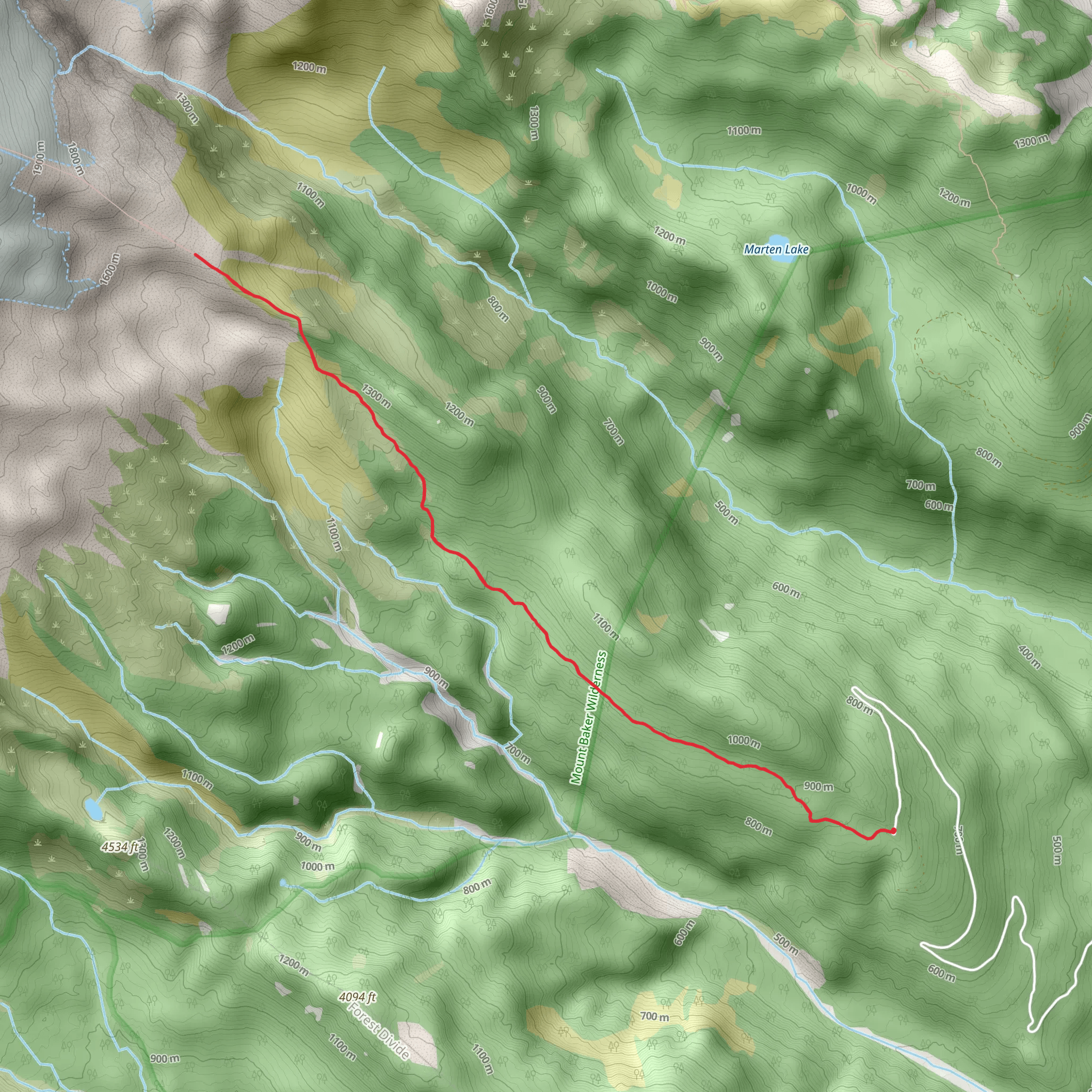 Boulder Ridge Trail mobile static map
