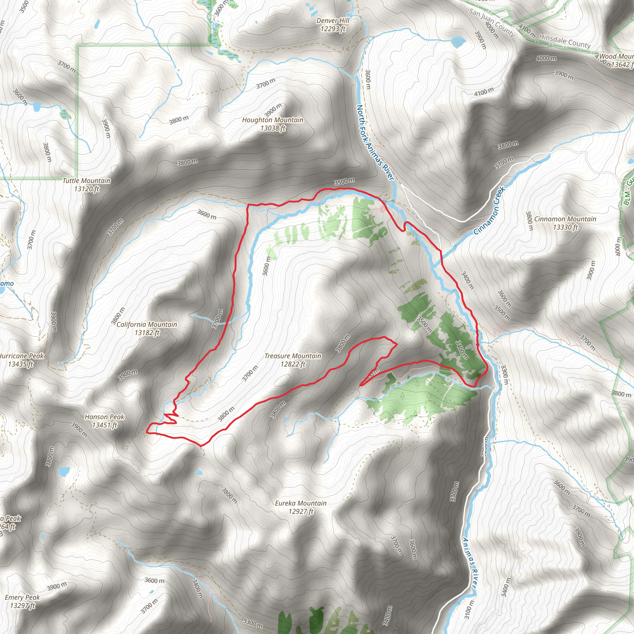 Loop around Treasure Mountain mobile static map
