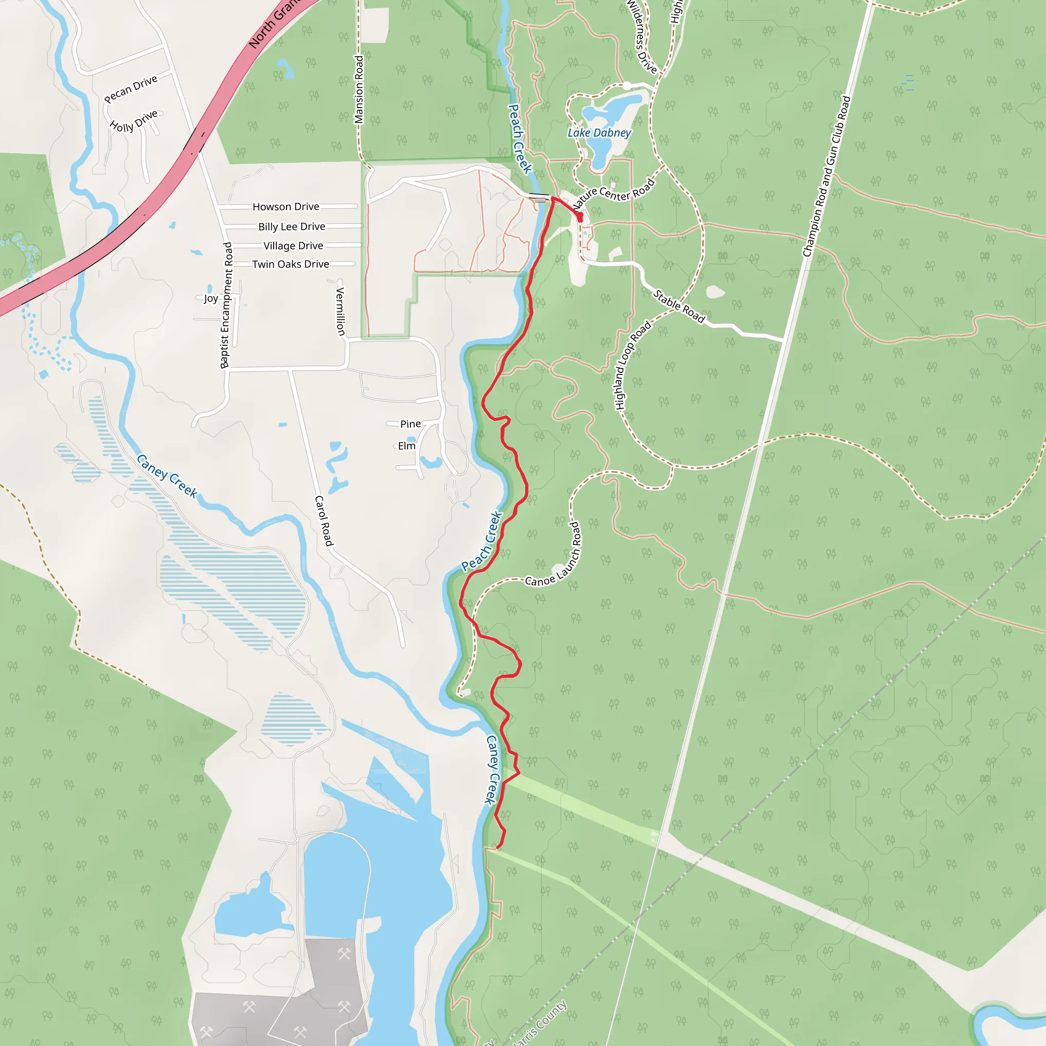 Caney Creek mobile static map