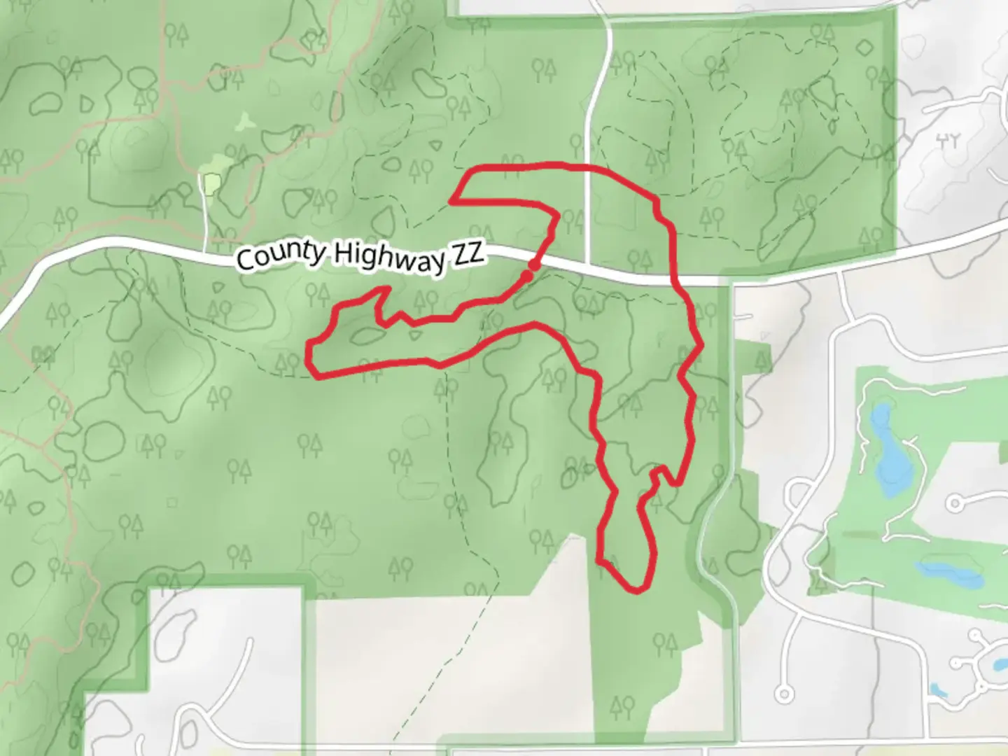 An image depicting the trail Gold Loop and Moraine Ridge Trail and its surrounding area.