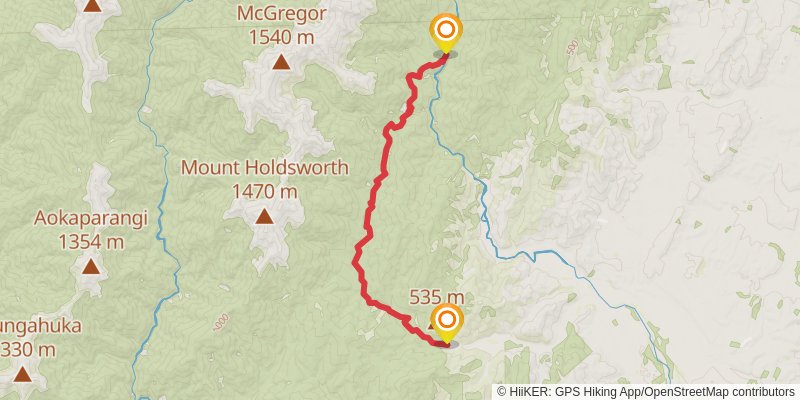 Tararua Range Mutli-day Loop stage 5 Map