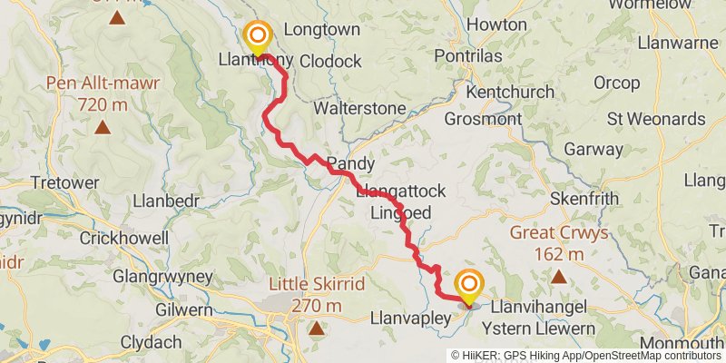 Wales Cistercian Way stage 51 Map