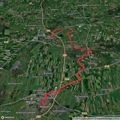 Meppel to Steenwijk via Havelterberg and De Bult