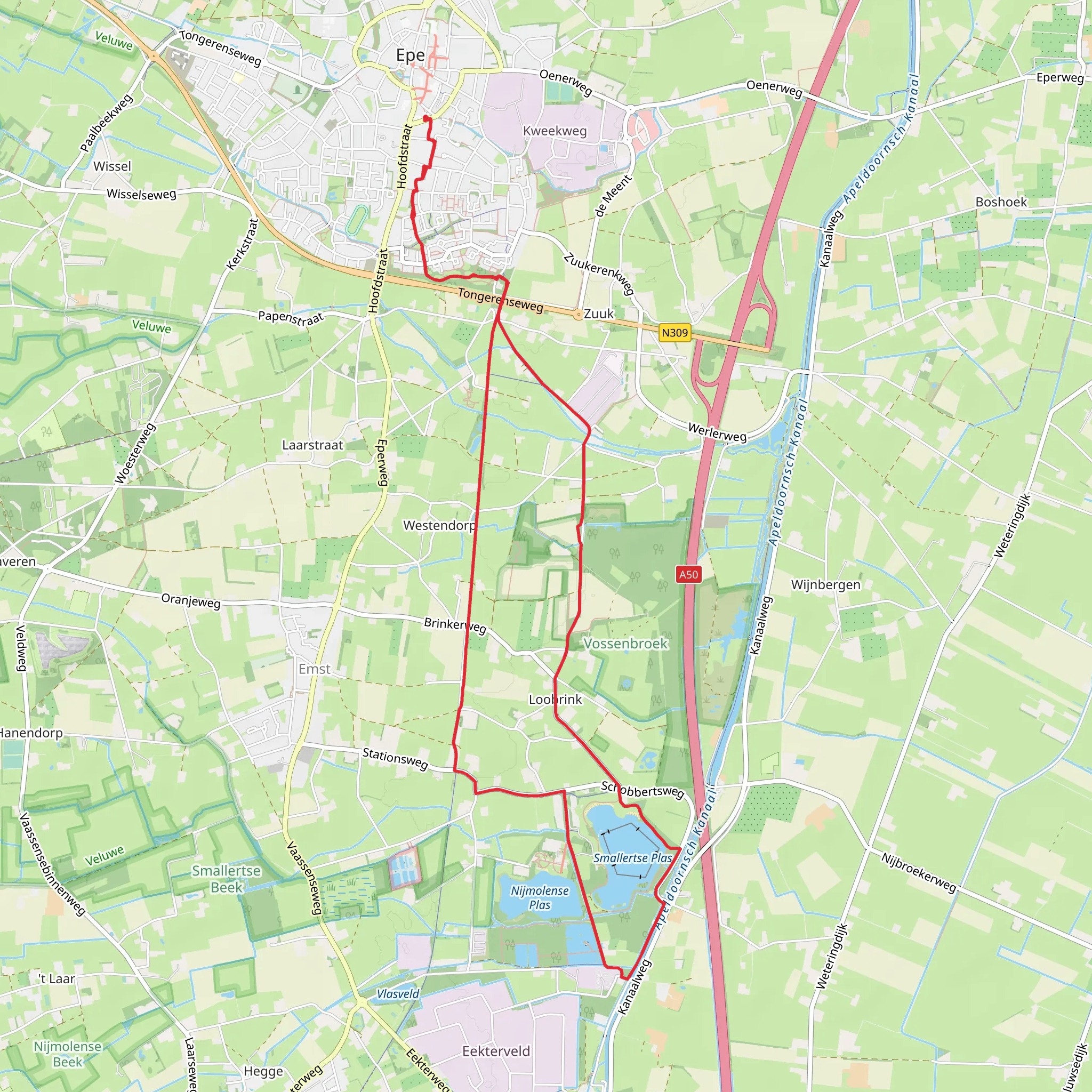 Smallertse Plas via Loobrinkerpad mobile static map