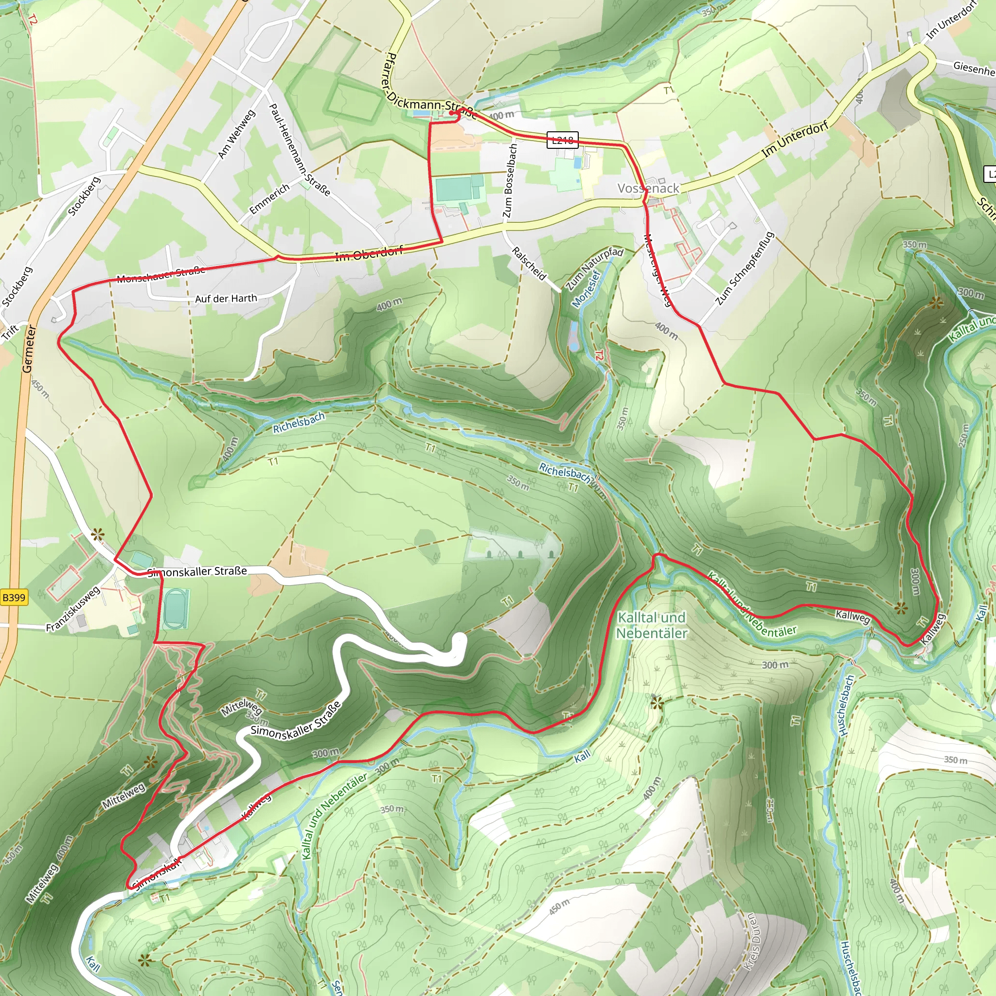 Kall Trail and Historischer Wanderweg mobile static map