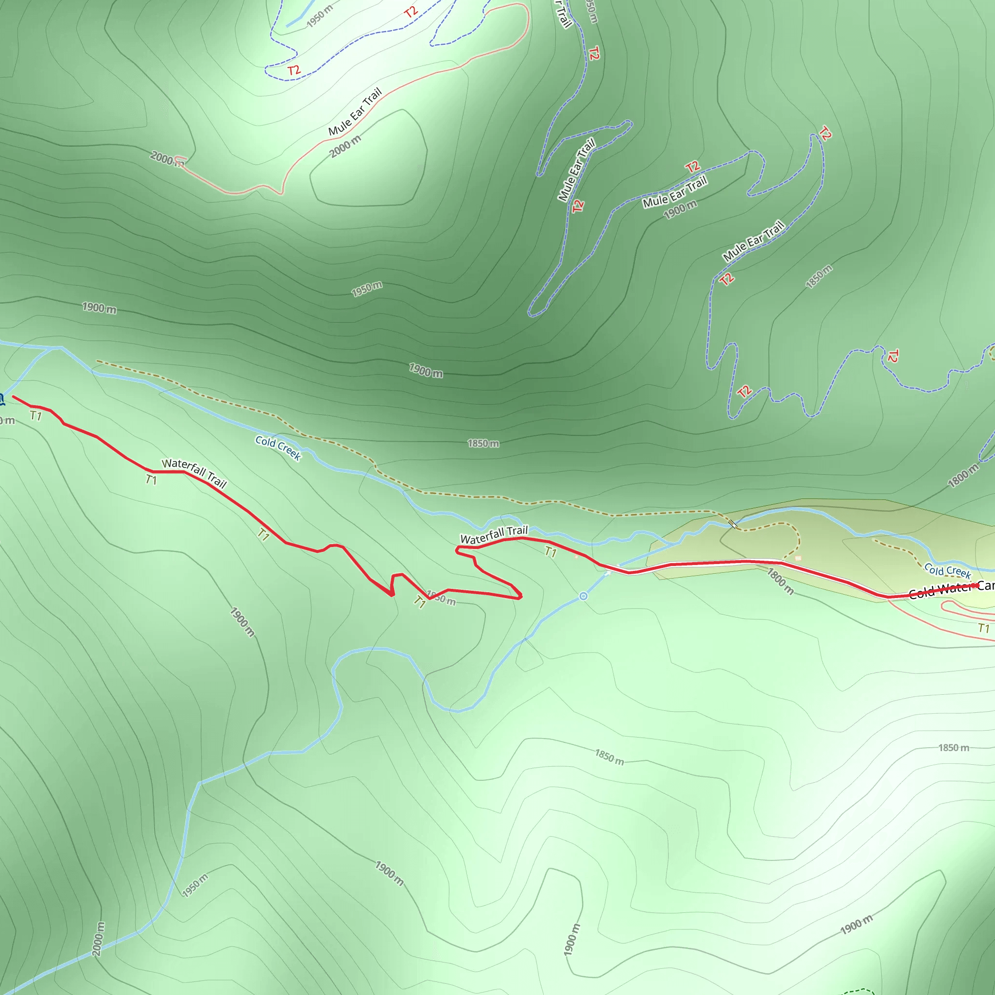 Waterfall Trail mobile static map