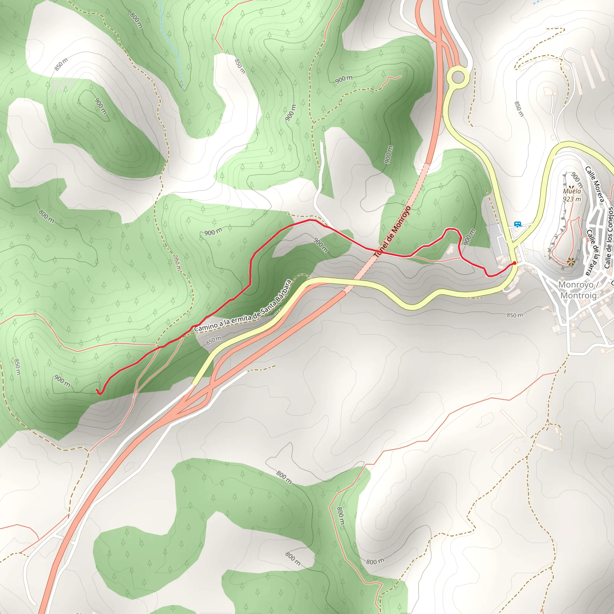 Monroyo - Hermitage of Santa Barbara PR TE 011a mobile static map