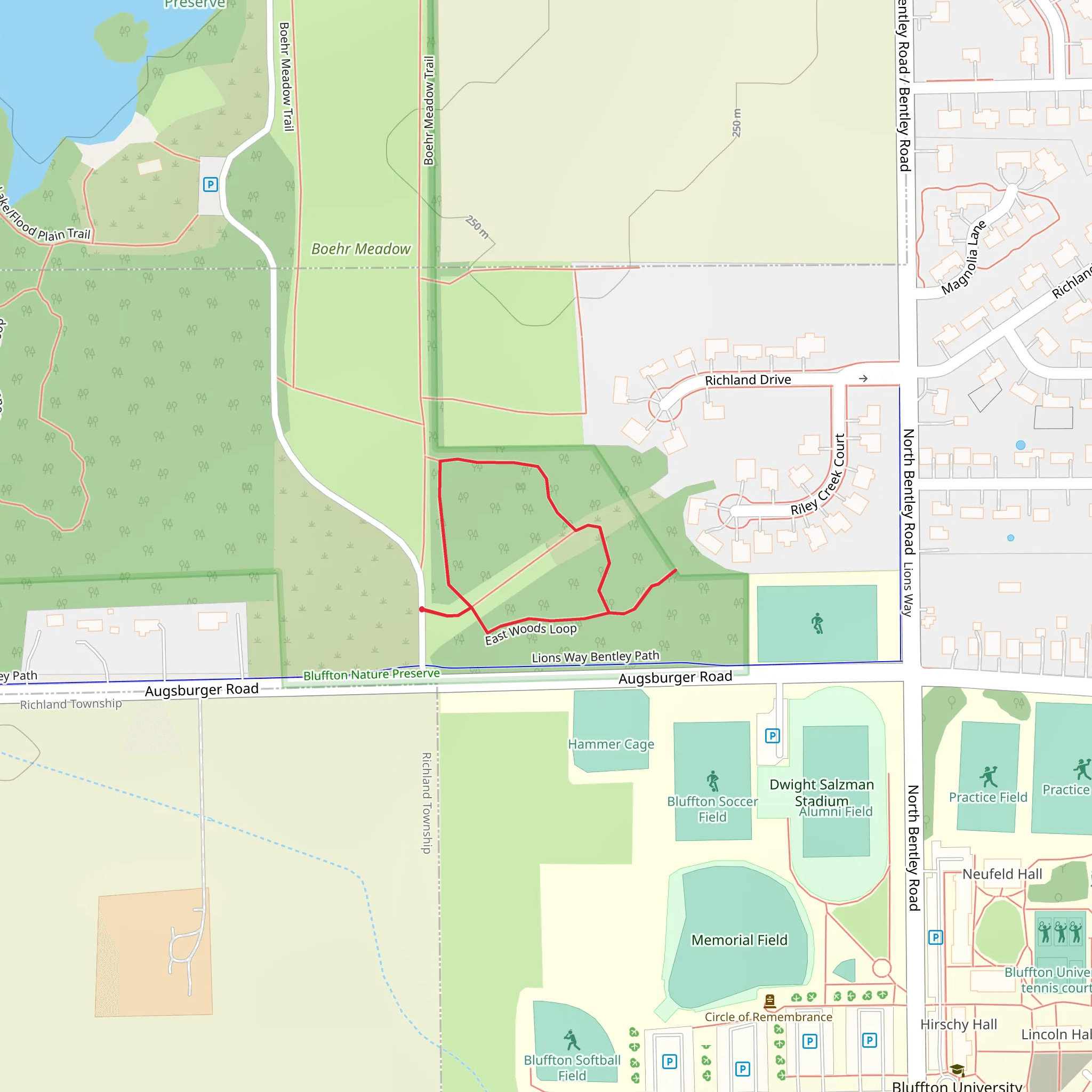 East Woods Loop mobile static map