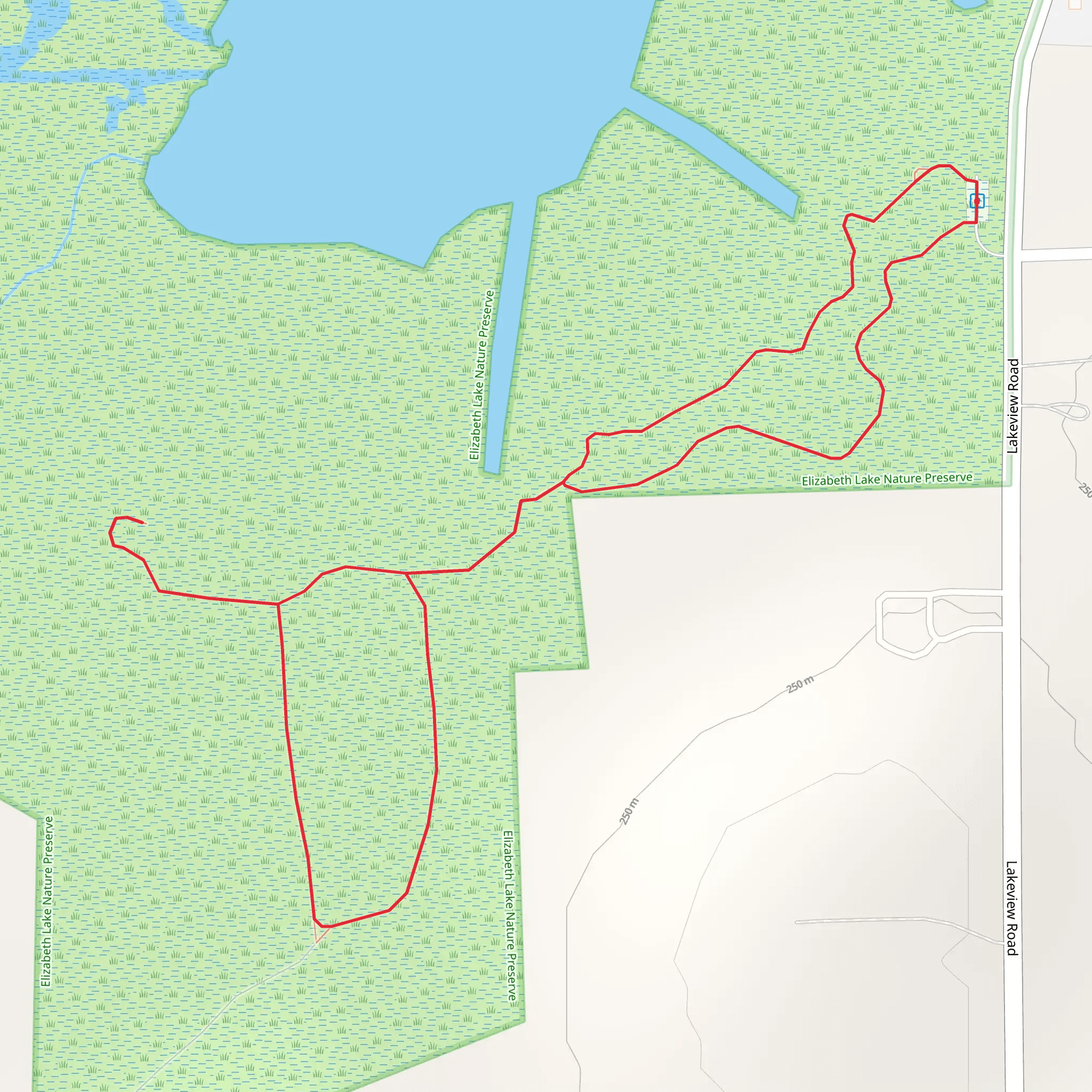 Elizabeth Lake Nature Preserve Loop mobile static map