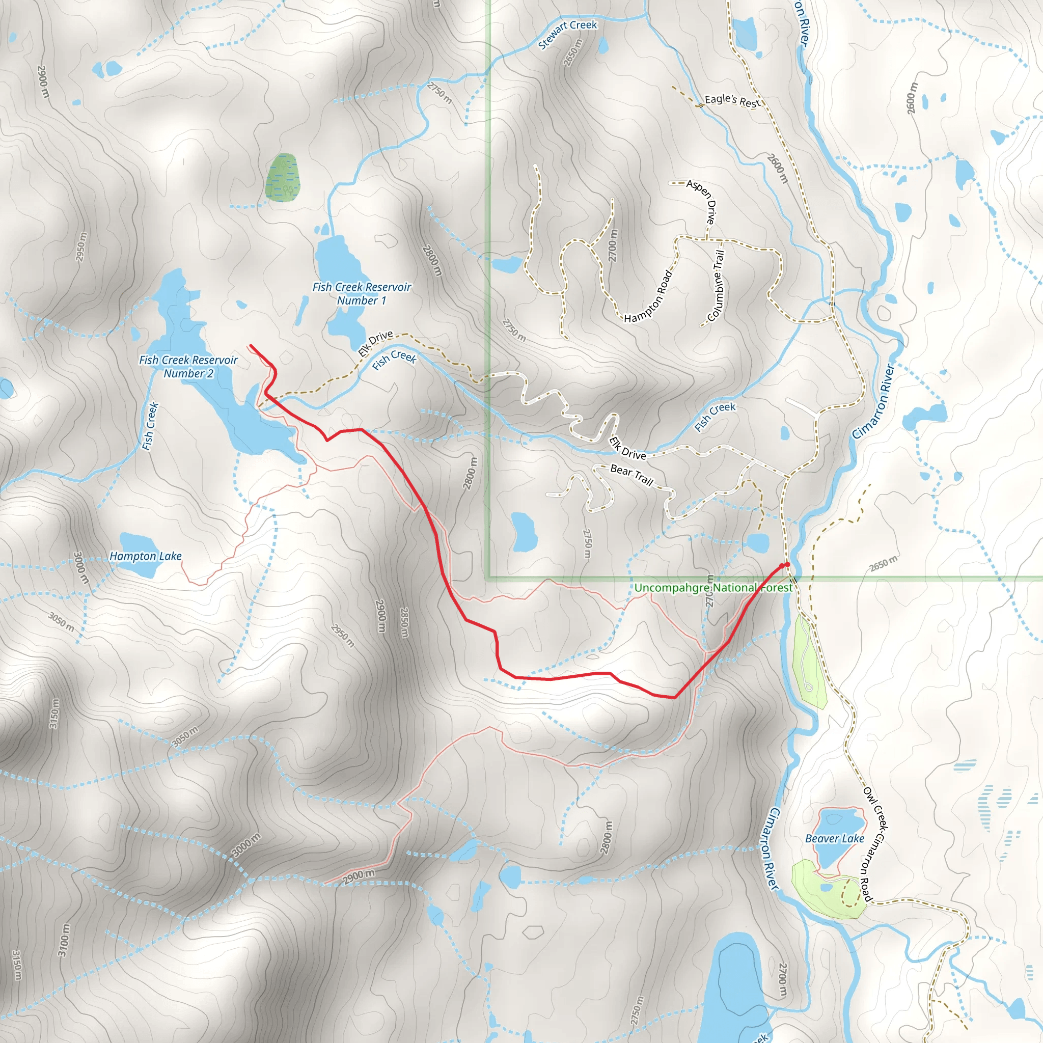 Fish Creek Resevoir Trail mobile static map