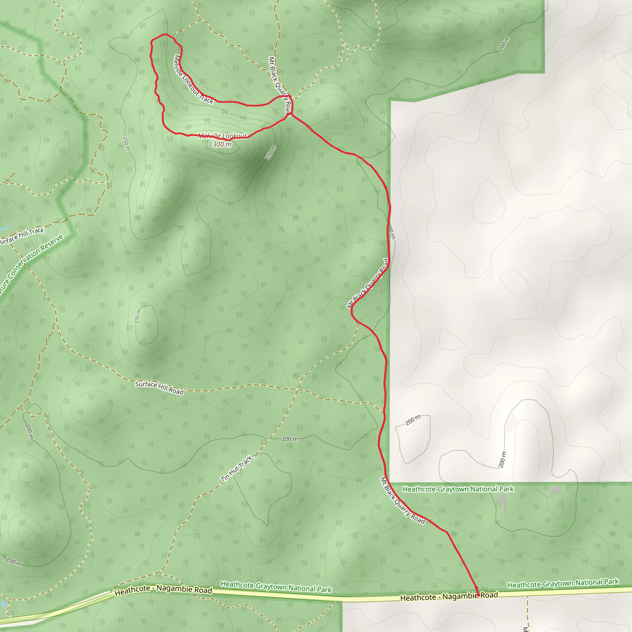 Melville's Lookout Walk mobile static map
