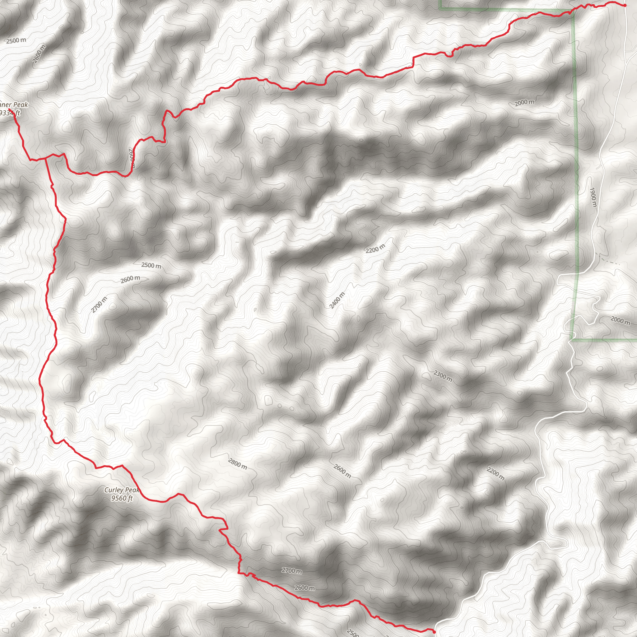 Tanner Peak - East Bear Gulch Trail mobile static map