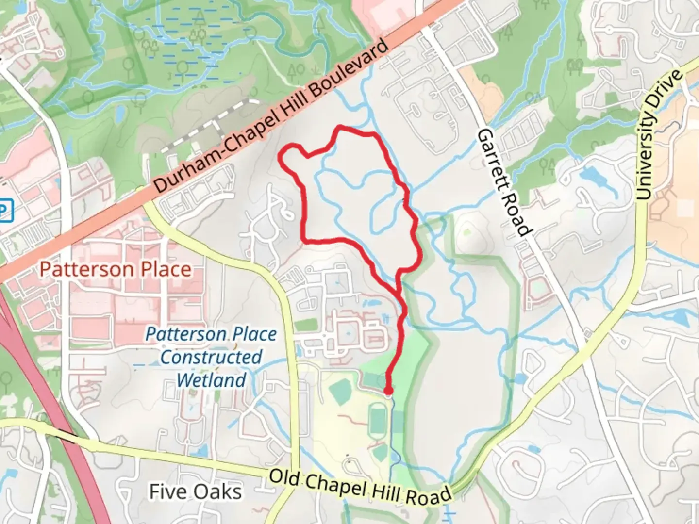 An image depicting the trail New Hope Bottomlands Loop Trail and its surrounding area.