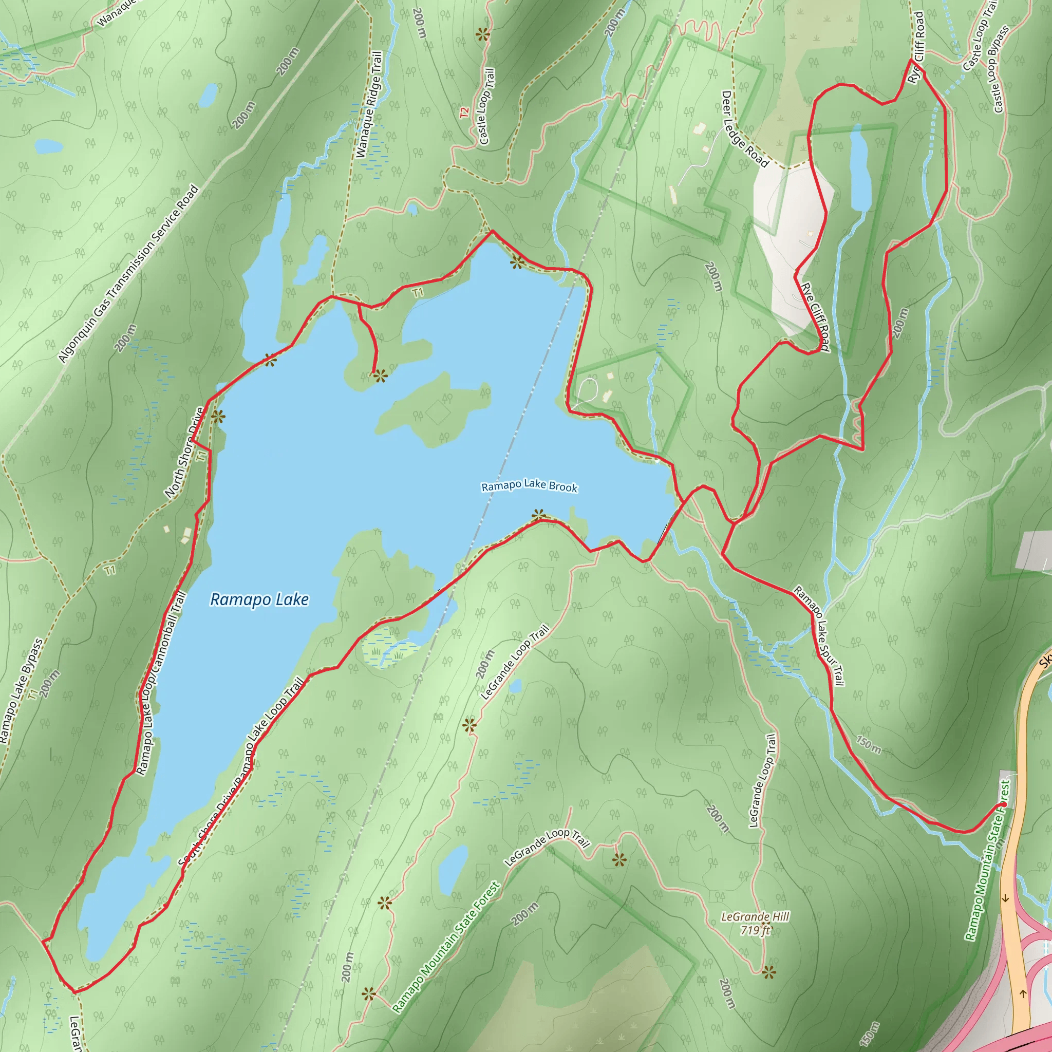MacEvoy, Hoeferlin Memorial and Ramapo Lake Loop Trail mobile static map