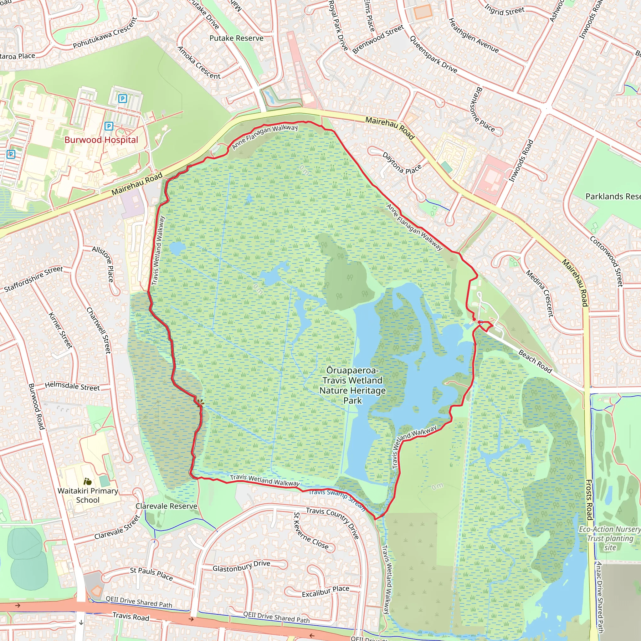 Travis Wetland Track mobile static map