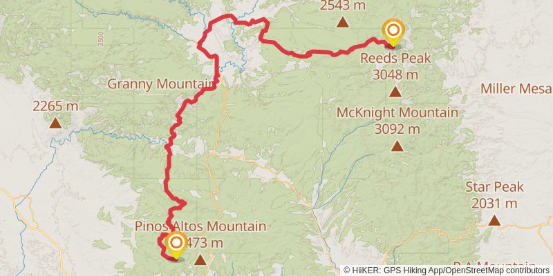Continental Divide Trail - New Mexico alt 6 Map