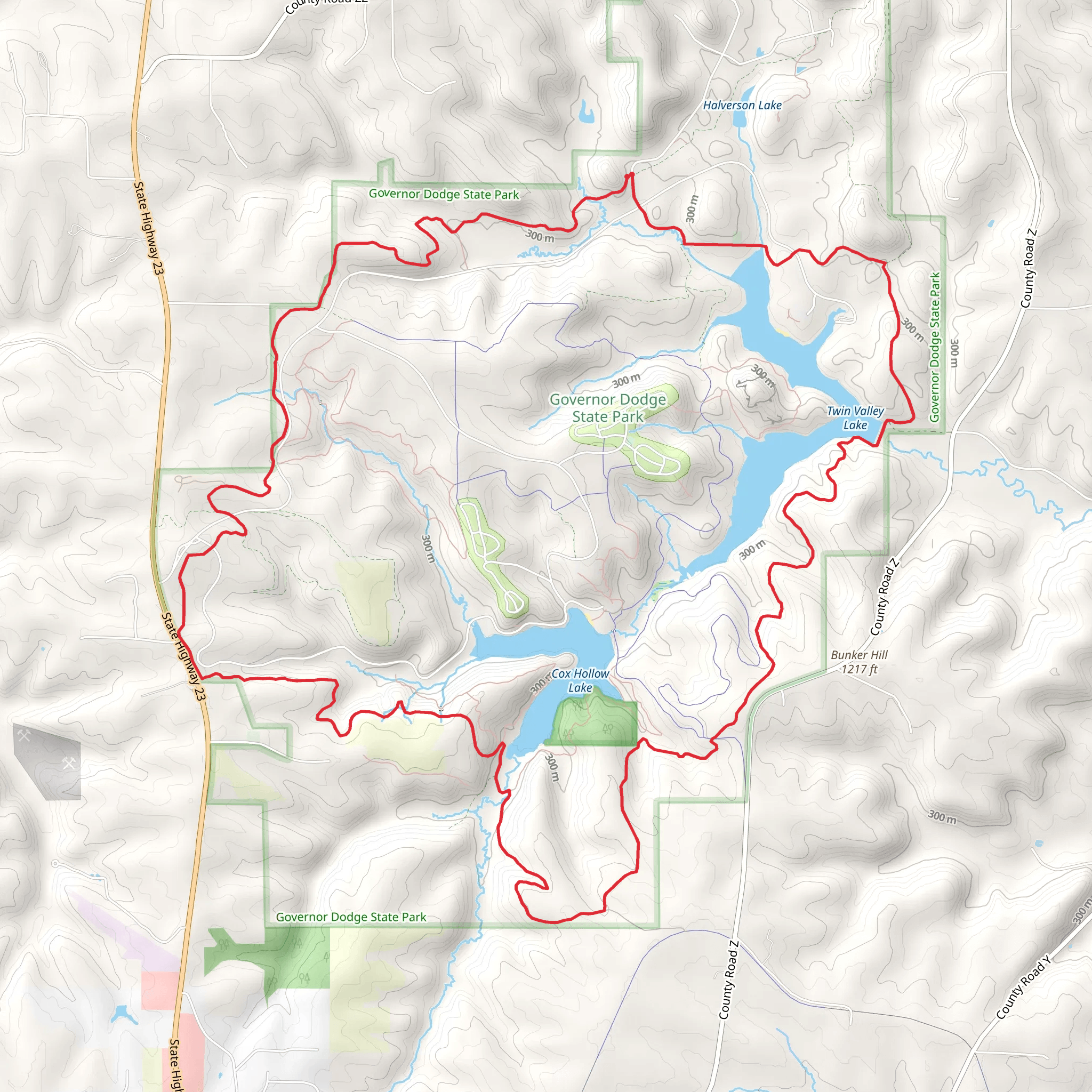 Twin Valley Lake via Old Orchard Pass and Driftless Horse Trail mobile static map