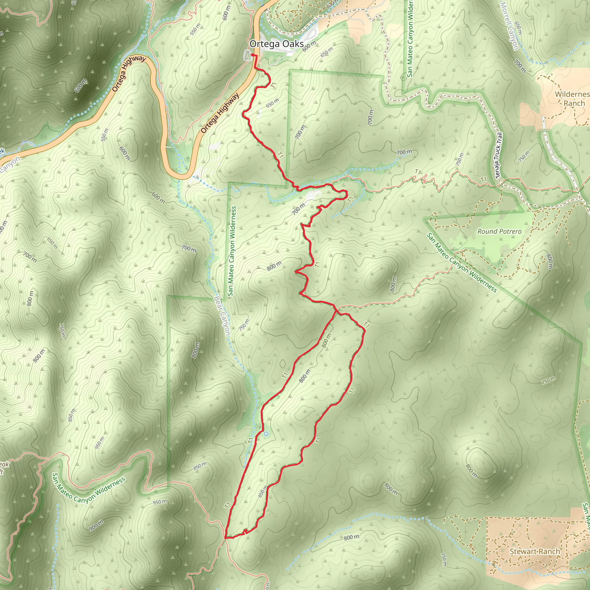 Bear Canyon Trail mobile static map