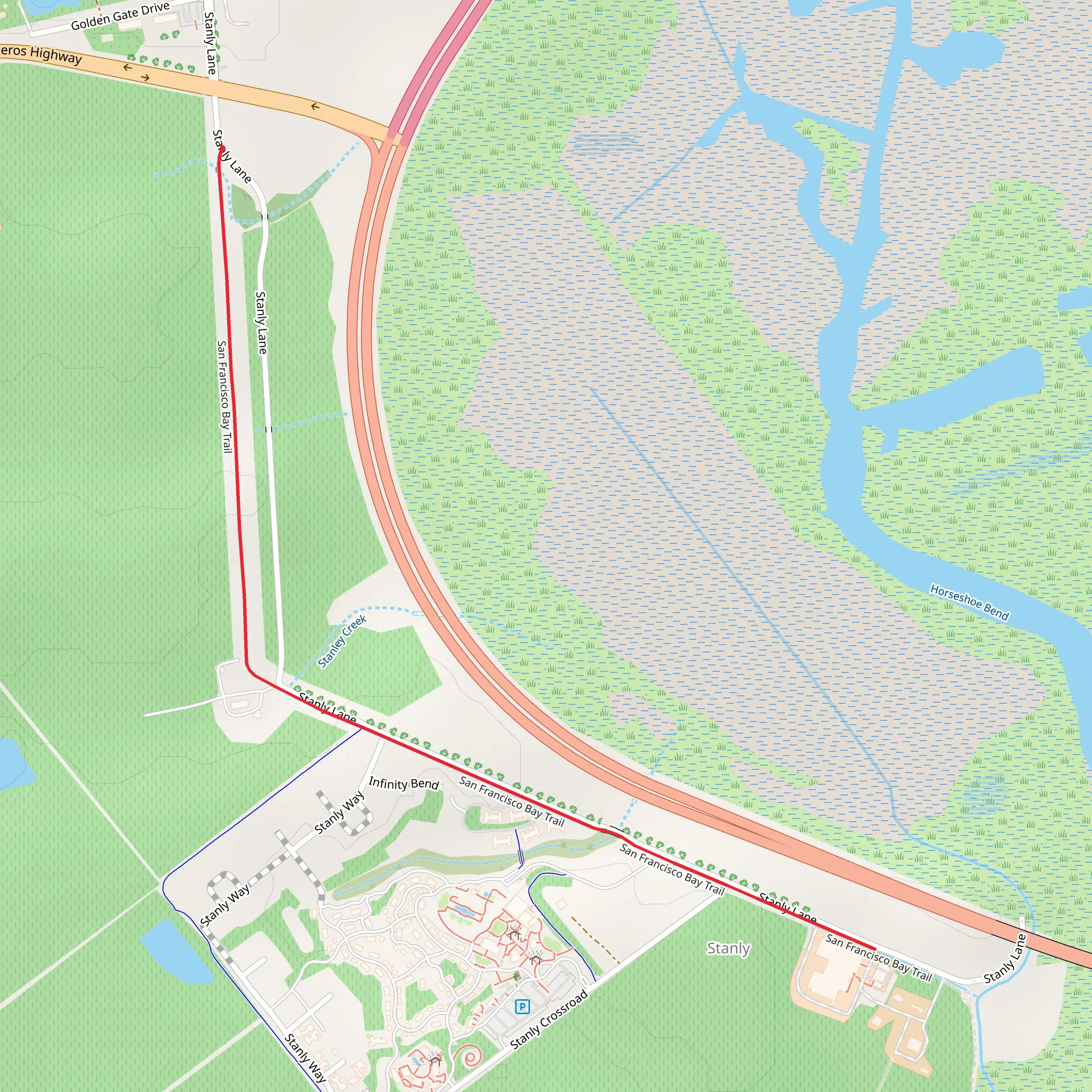 San Francisco Bay Trail - Stanly Lane mobile static map