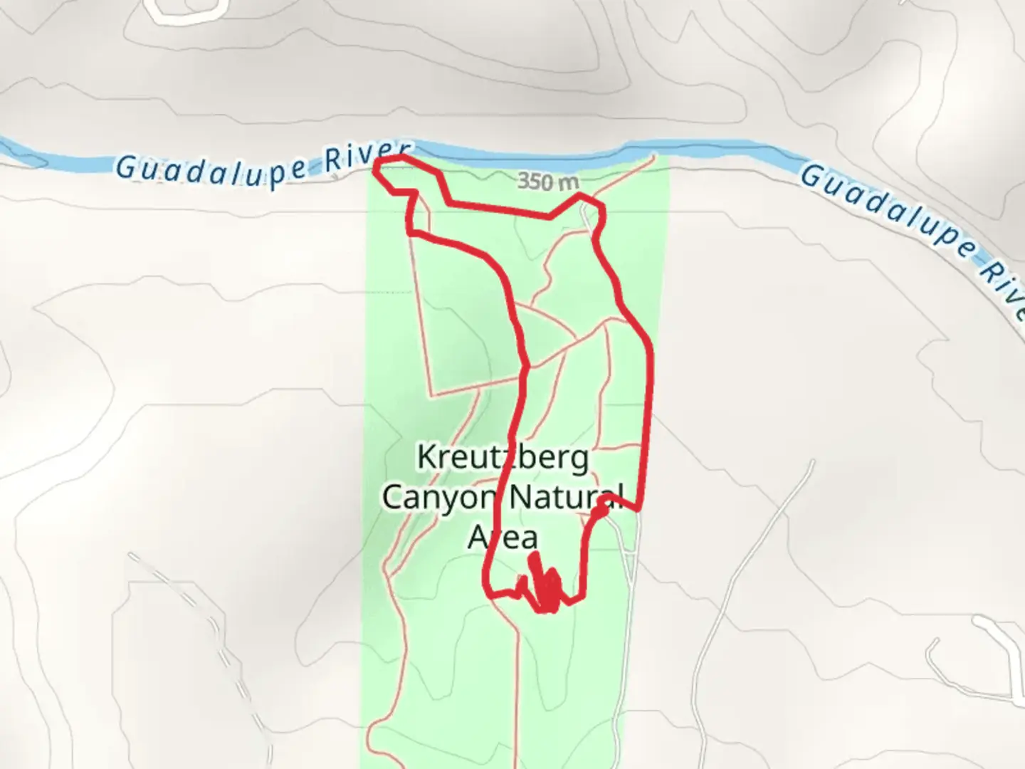 An image depicting the trail Kreutzberg Canyon Natural Area Loop and its surrounding area.