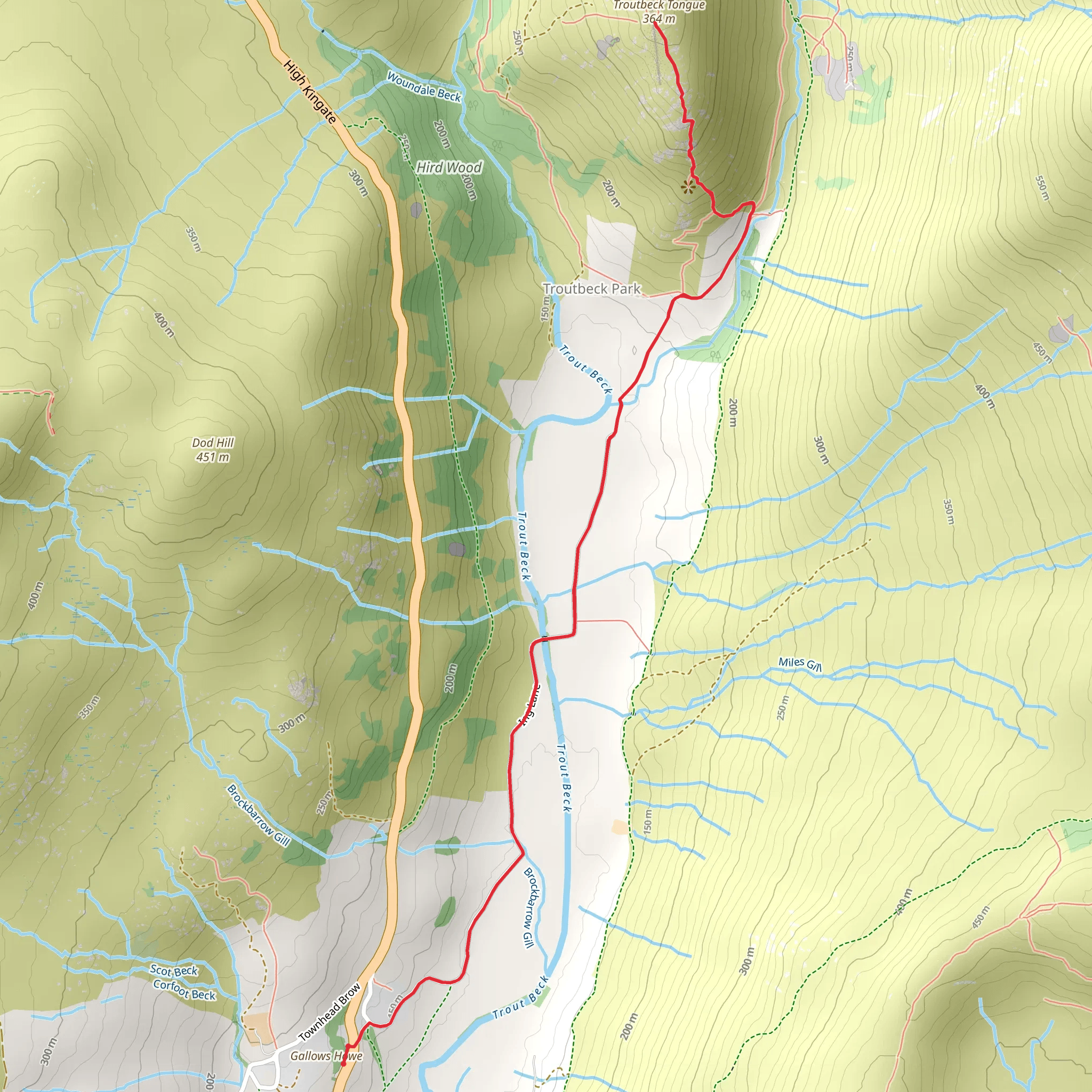 Troutbeck Tongue Peak mobile static map