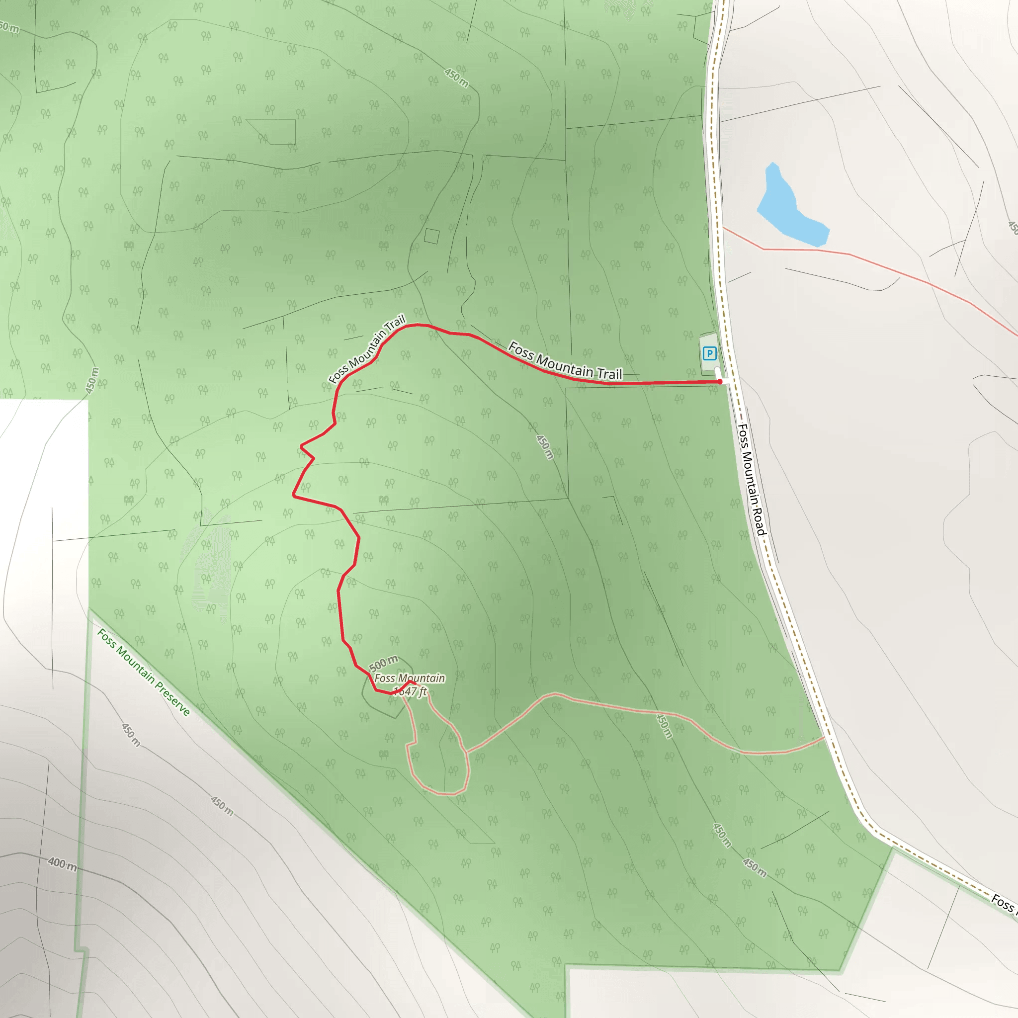Foss Mountain Trail mobile static map