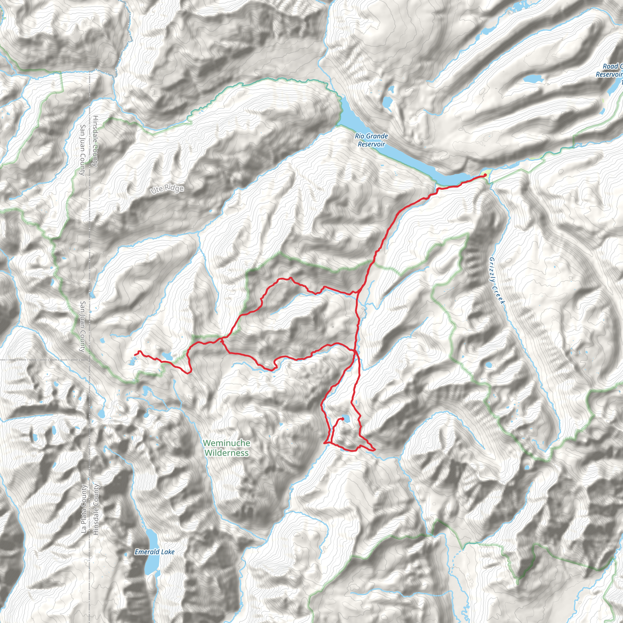 Weminuche Pass Continental Divide Loop mobile static map
