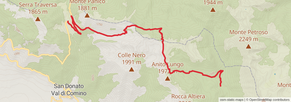 Sentiero Italia - Apennines Section stage 67 Map